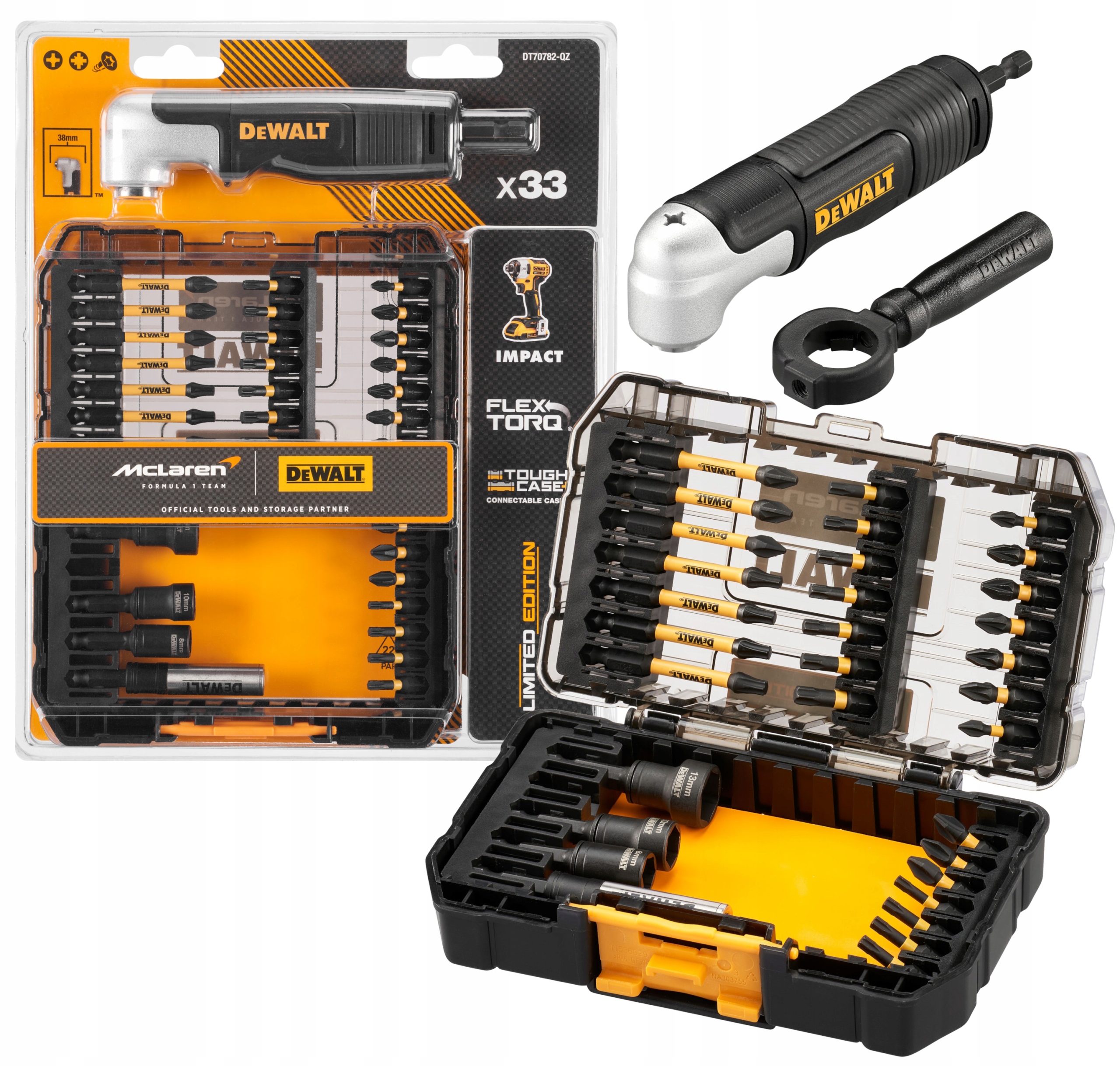Sada bitů Úderový úhlový nástavec DeWalt McLaren v krabičce DT70782-QZ
