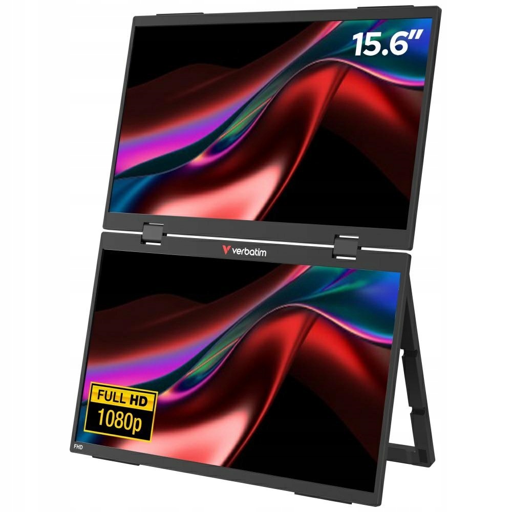 Přenosný dvojitý monitor Verbatim Essentials 15,6" Fhd černý 32403