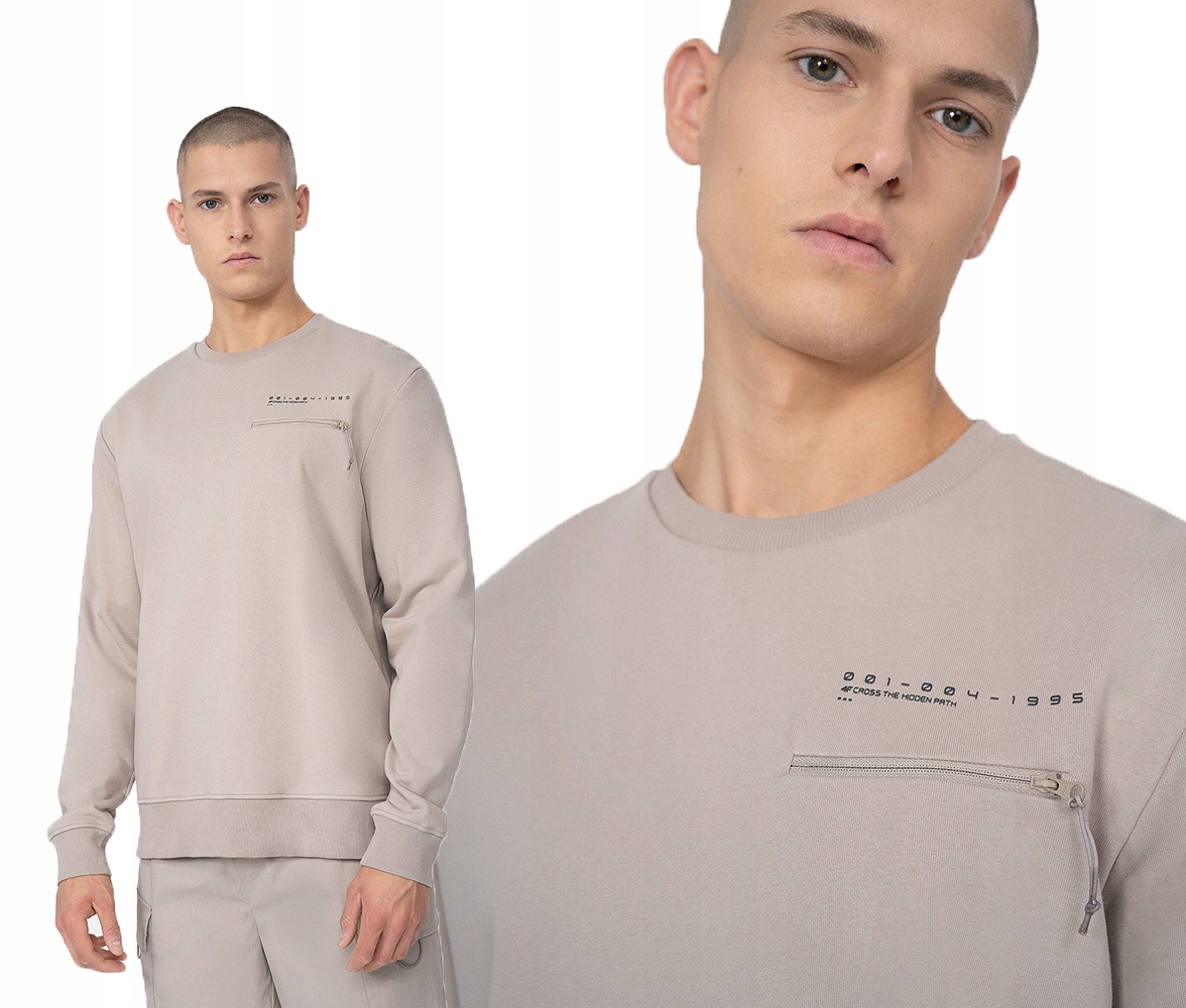 BLUZA MĘSKA 4F DRESOWA SPORTOWA BEZ KAPTURA