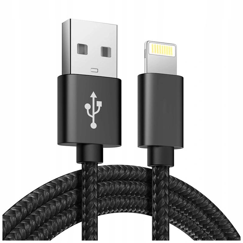 

Kabel pleciony iPhone Lightning 1.2m czarny