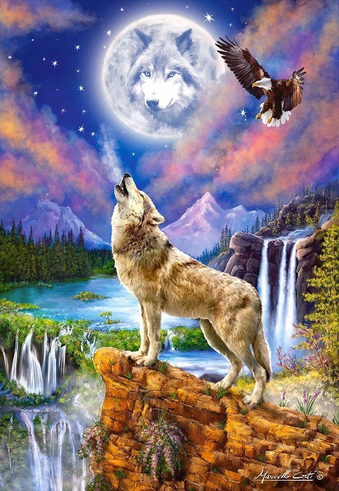 

Puzzle Obraz Zwierzęta Wilk Las Góry 9 1500 Castor