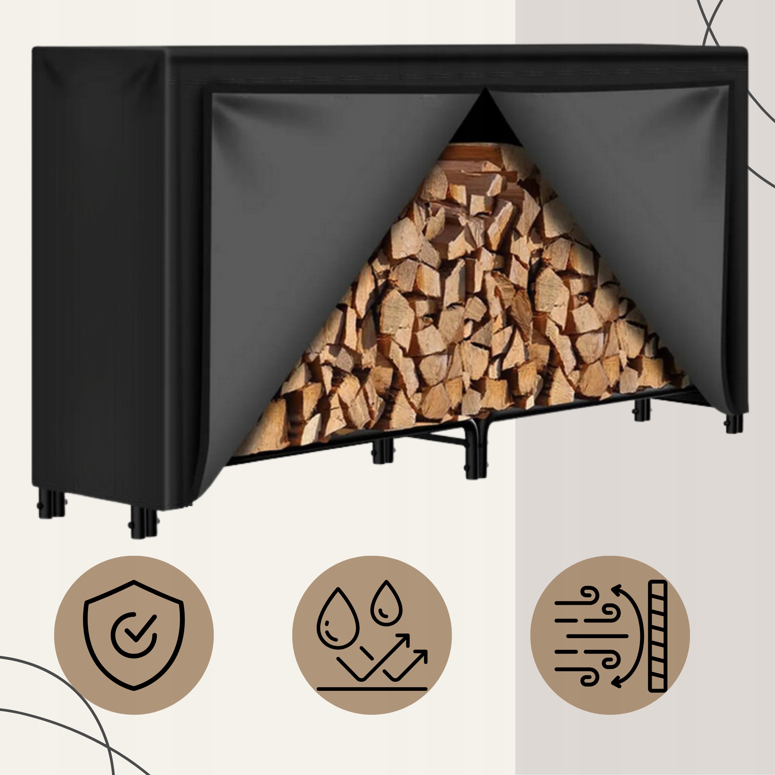 STOJAK NA DREWNO OPAŁOWE KOMINKOWE DREWUTNIA DUŻY KOSZ WYTRZYMAŁY PLANDEKA Marka HAGE