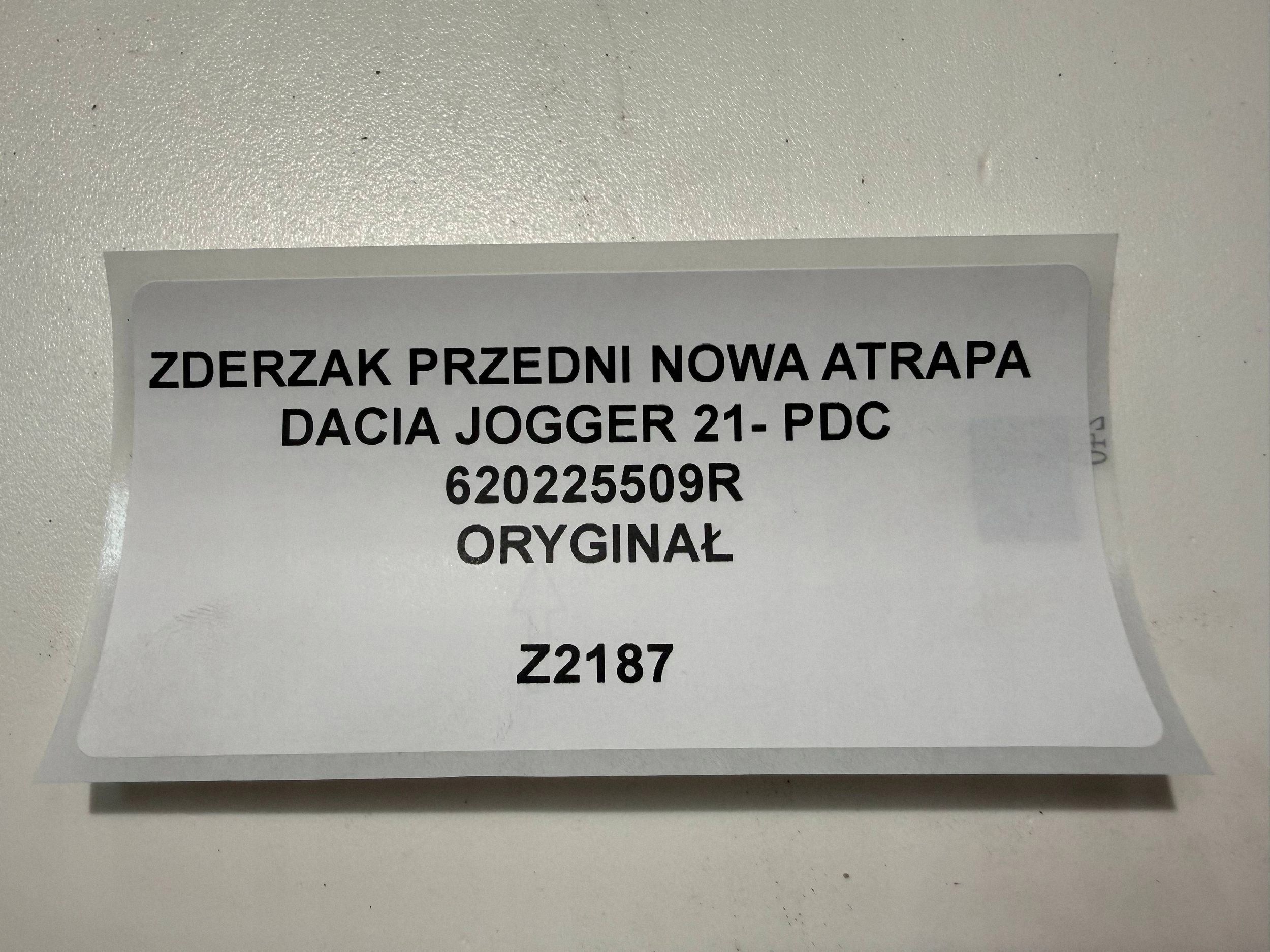 front bumper new grille DACIA JOGGER 21- PDC original 620225509R