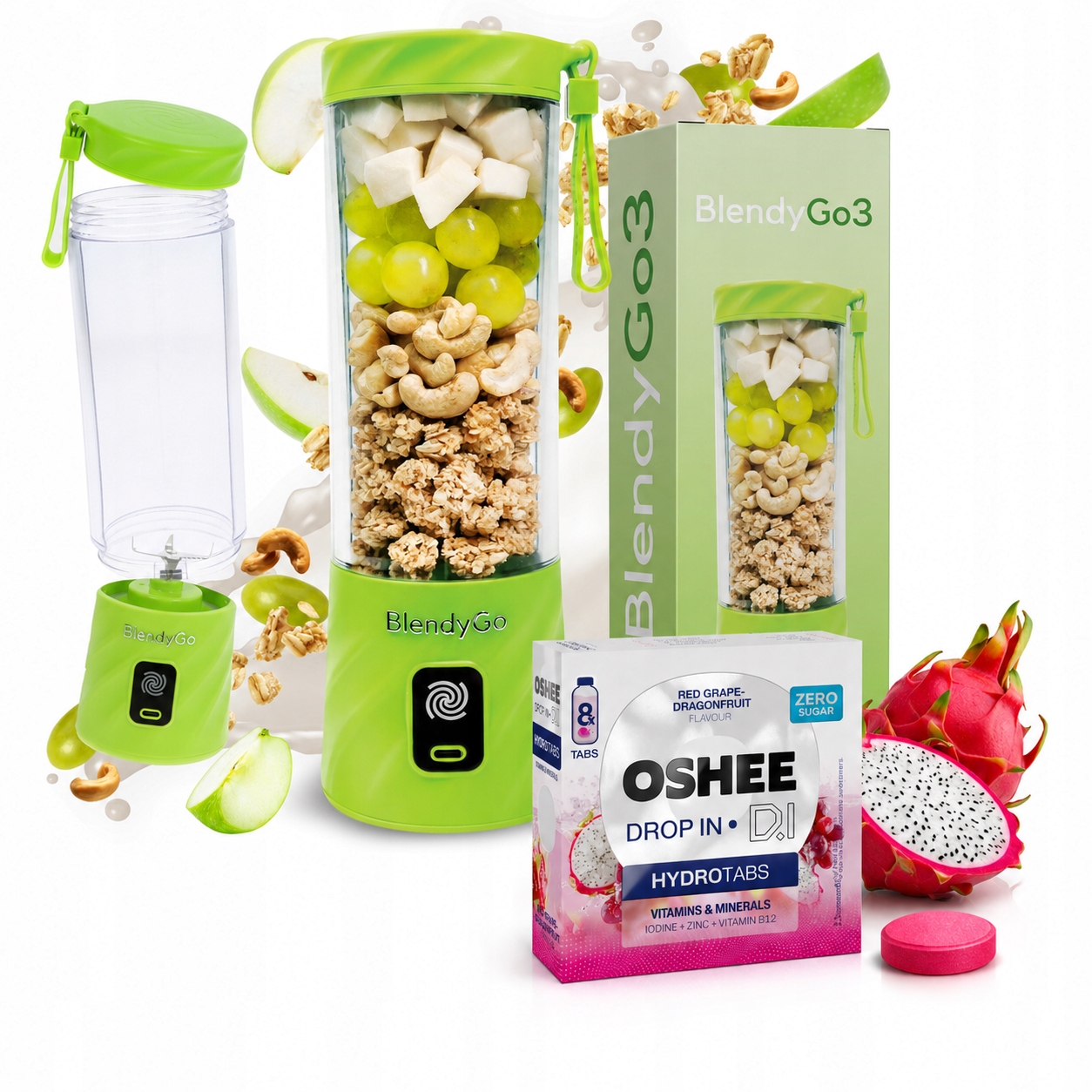 Originální mixér BlendyGo 3 Bezdrátový Usb kalichový 550 ml Oshee