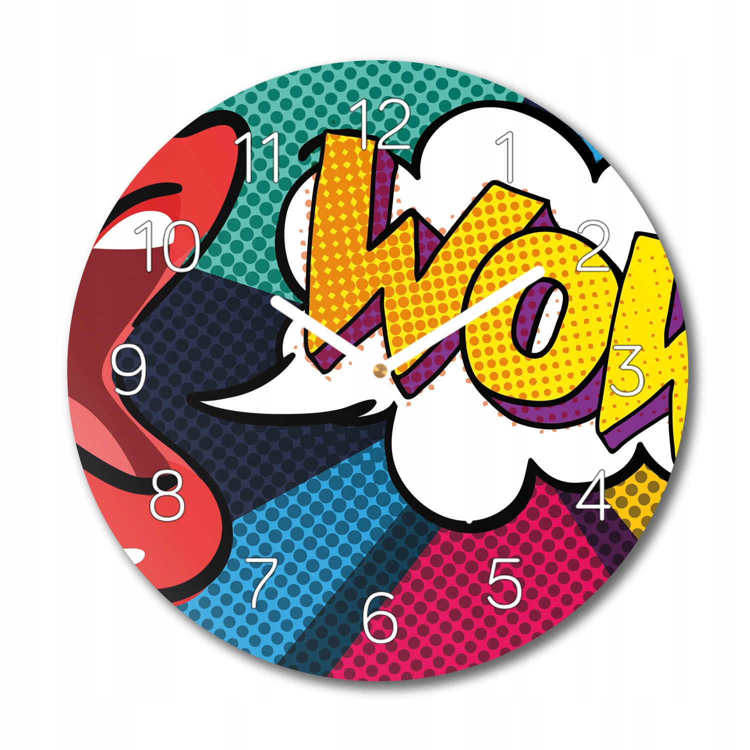 Ústa pop art komiks moderní foto-hodiny fi 30