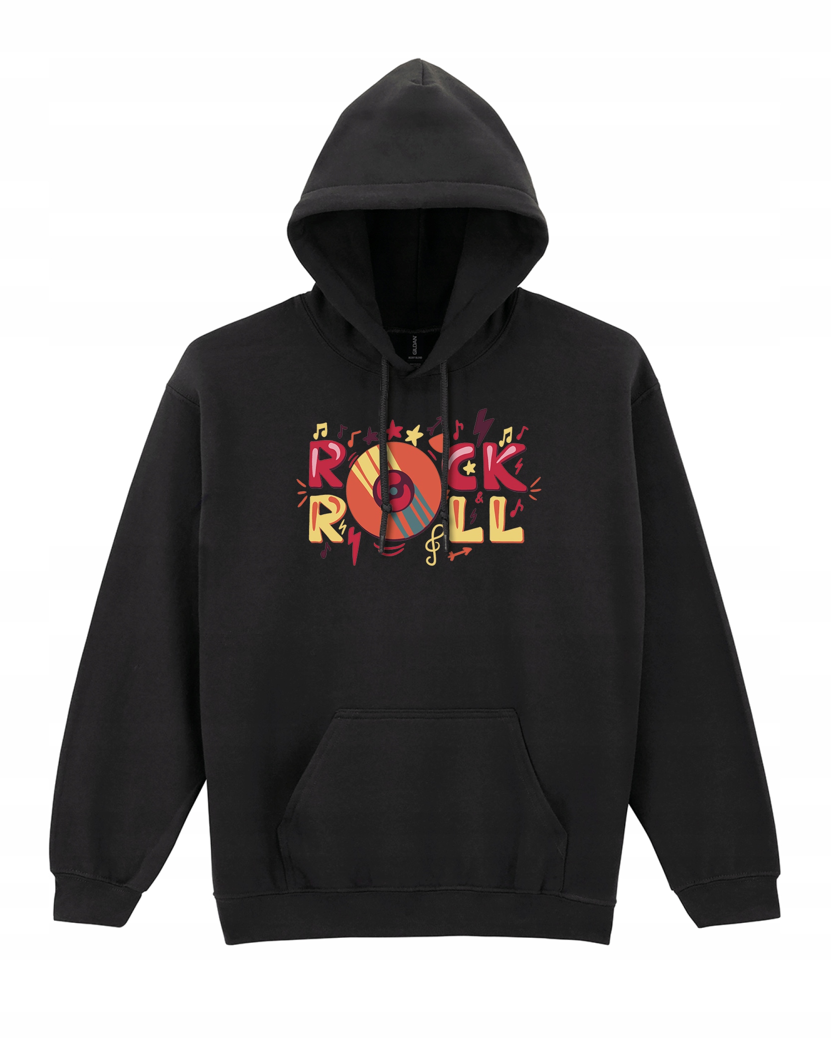 Mikina s kapucí Rock and Roll Deska Černá XL