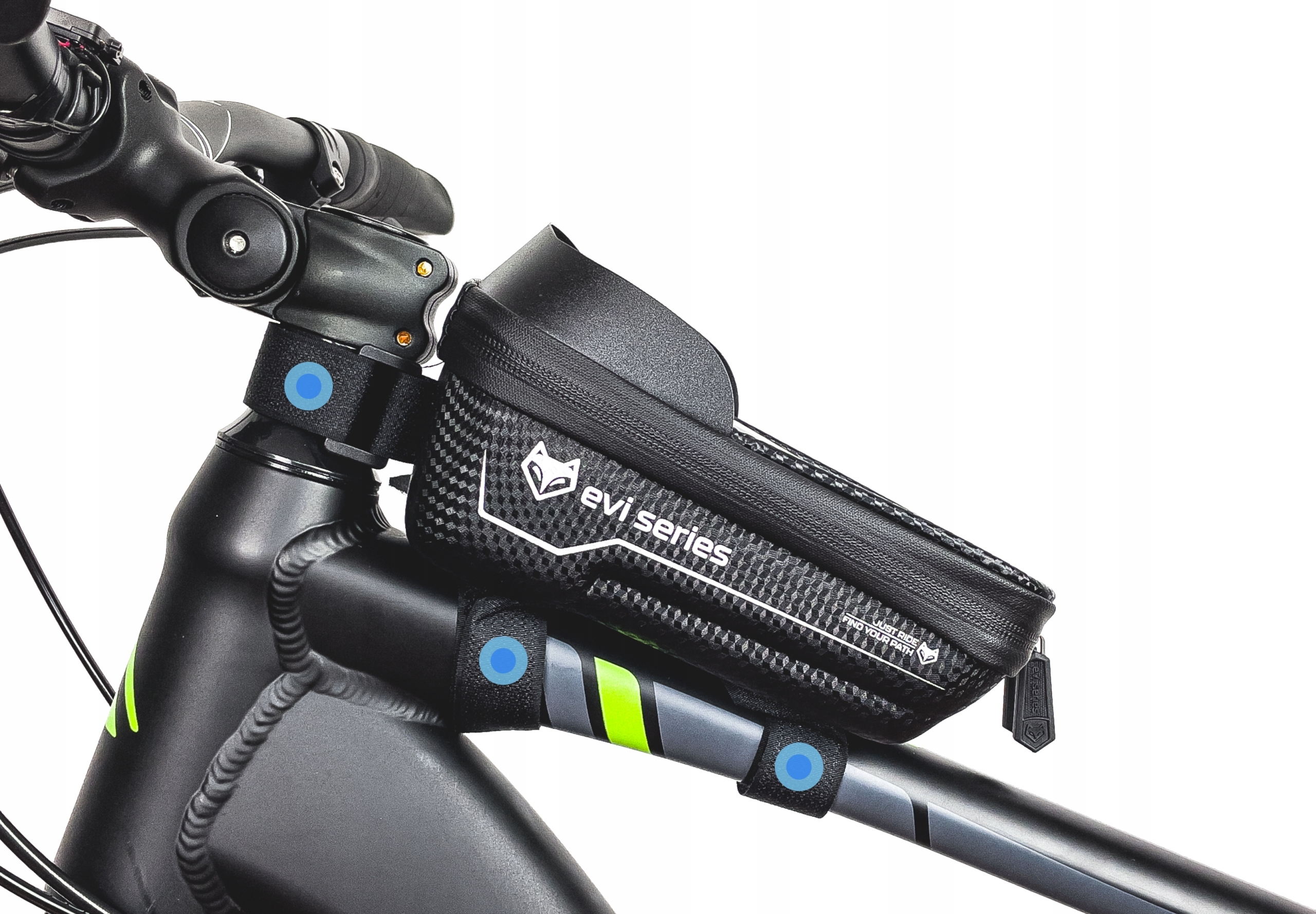 Torba ROWEROWA, uchwyt na telefon SAKWA WODOODPORNA na rower PREMIUM M Model EVI SERIES - M