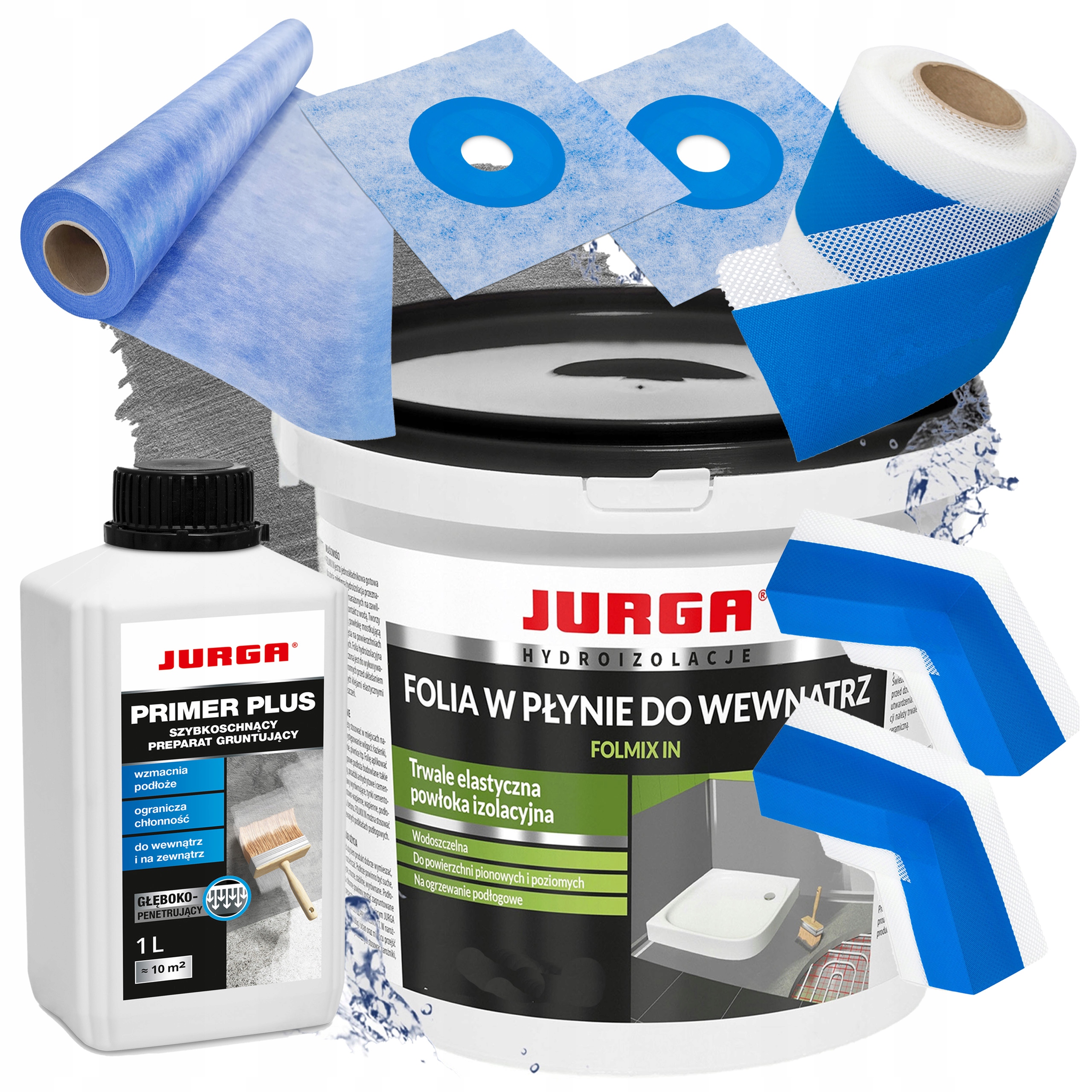 Zestaw do Hydroizolacji Łazienki brodzika z Matą Hydro Folmix In 7kg Jurga