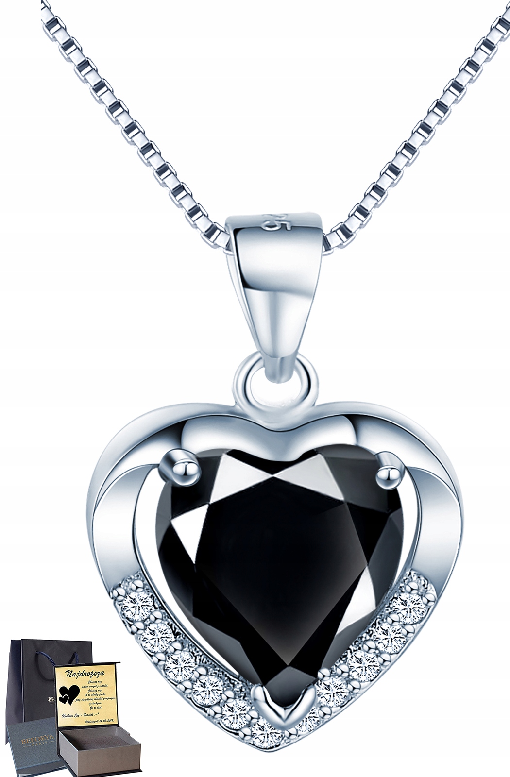 

Serce Srebrny Damski Naszyjnik Swarovski Srebro