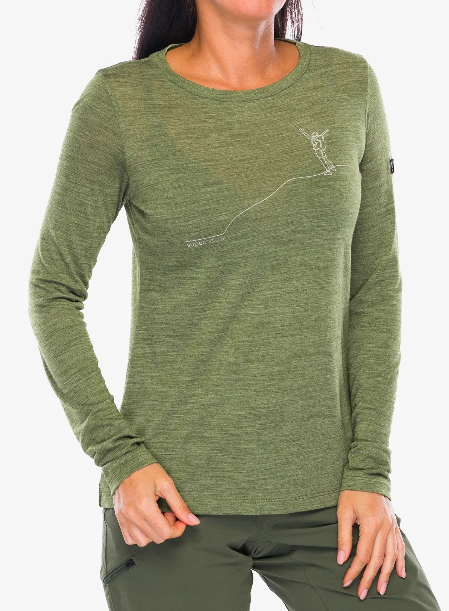 Dámská halenka s dlouhým rukávem Super.natural Berggluck Ls světle melírovaná Xs