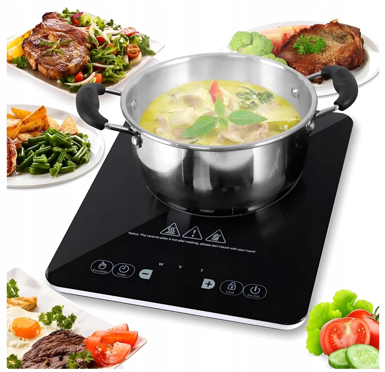 Indukční Varná Deska 2000 W Nutrichef S Digitálním Displejem 220 V