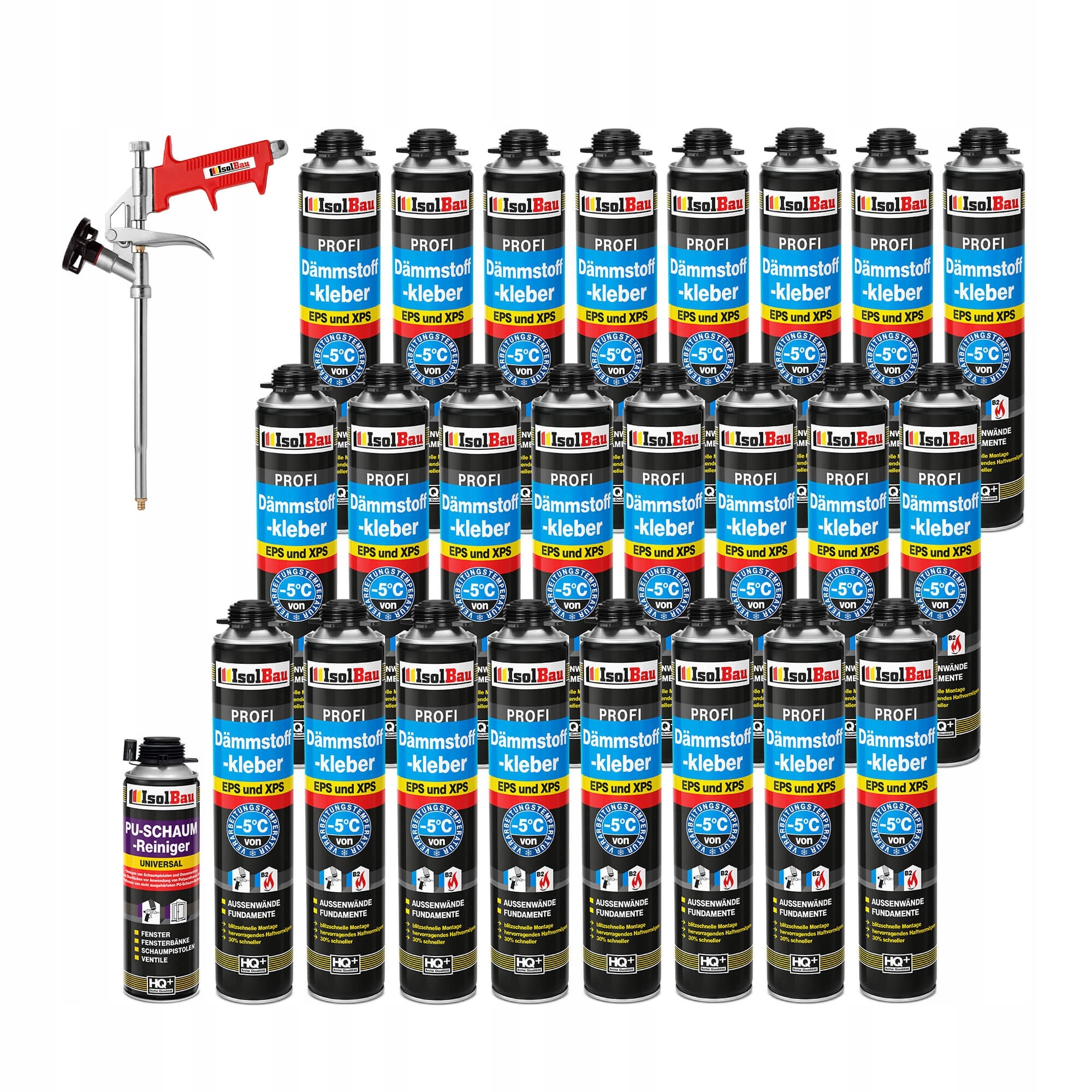 Klej do styropianu zestaw 24 x 750ml pistolet i czyścik płyty izolacyjne