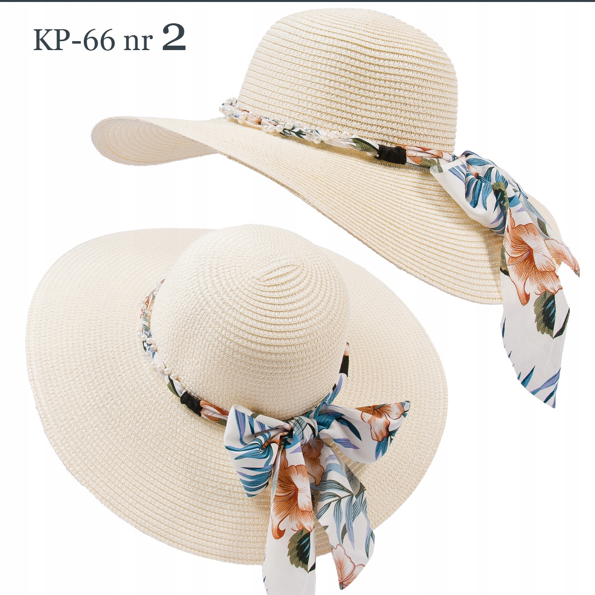 PIĘKNY KAPELUSZ DAMSKI PLAŻOWY z dużym rondem Marka Fanabella