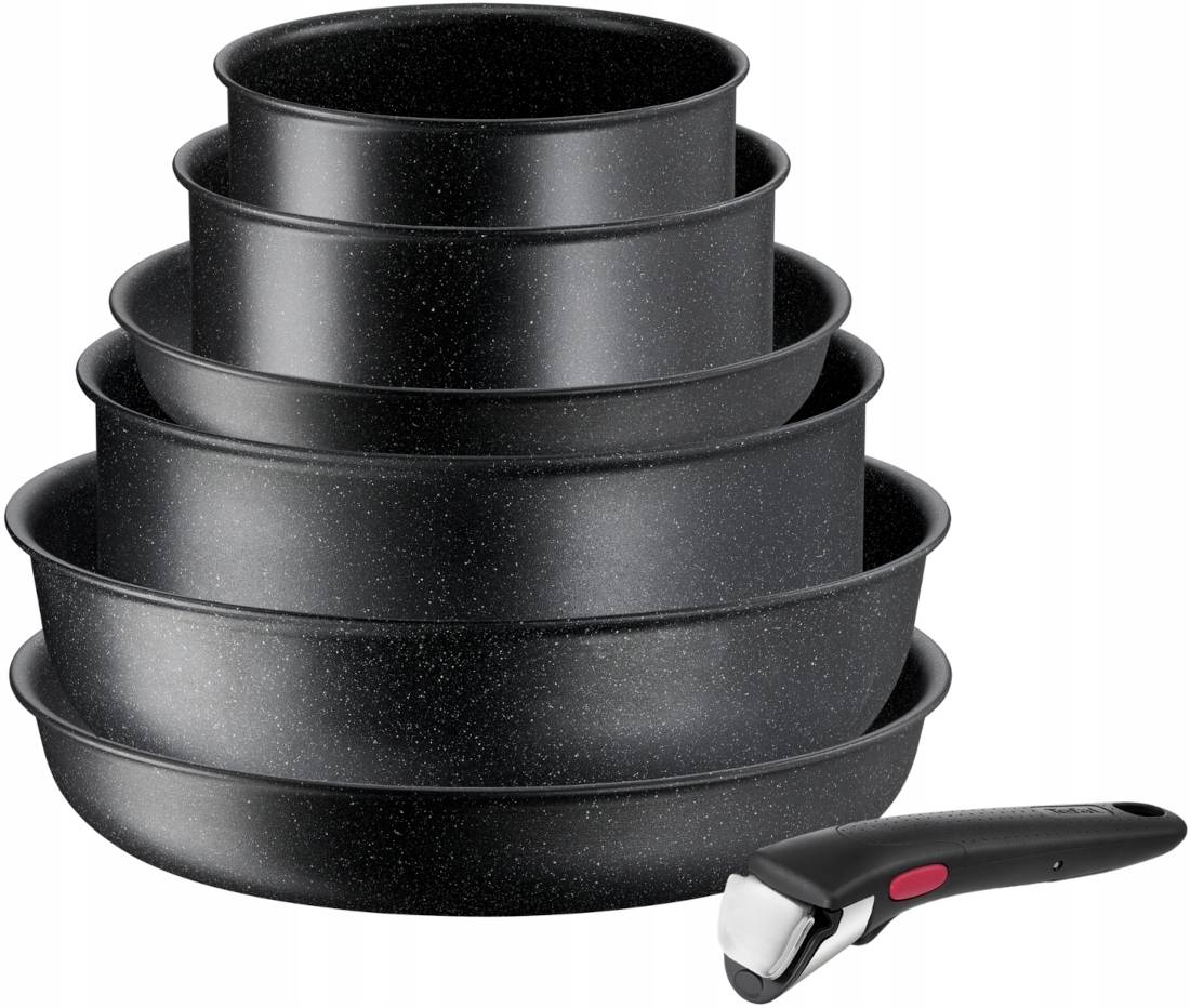 

Zestaw garnki Tefal Ingenio Black Stone 7el Rączka