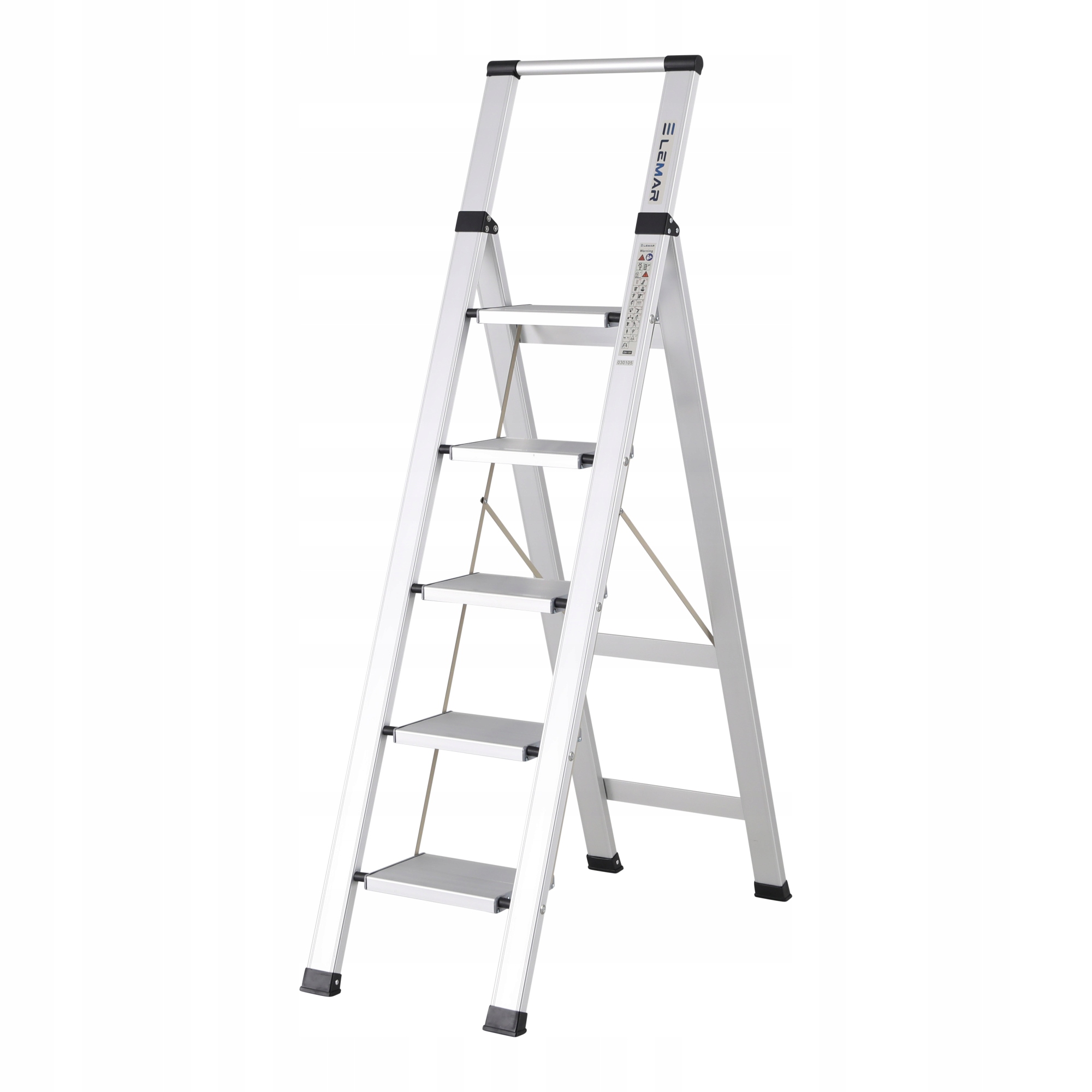 Žebřík 5-stupňový hliníkový skládací Slim Space Lemar 030105
