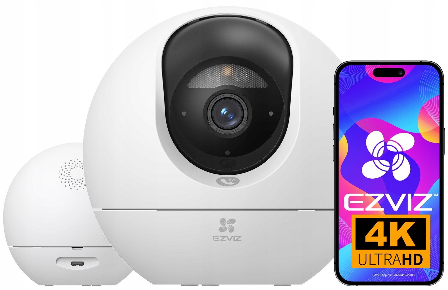 WiFi kamera Rotačná opatrovateľka 8MPx UltraHD Ezviz C6c 4K Aplikácia Detekcia Ai