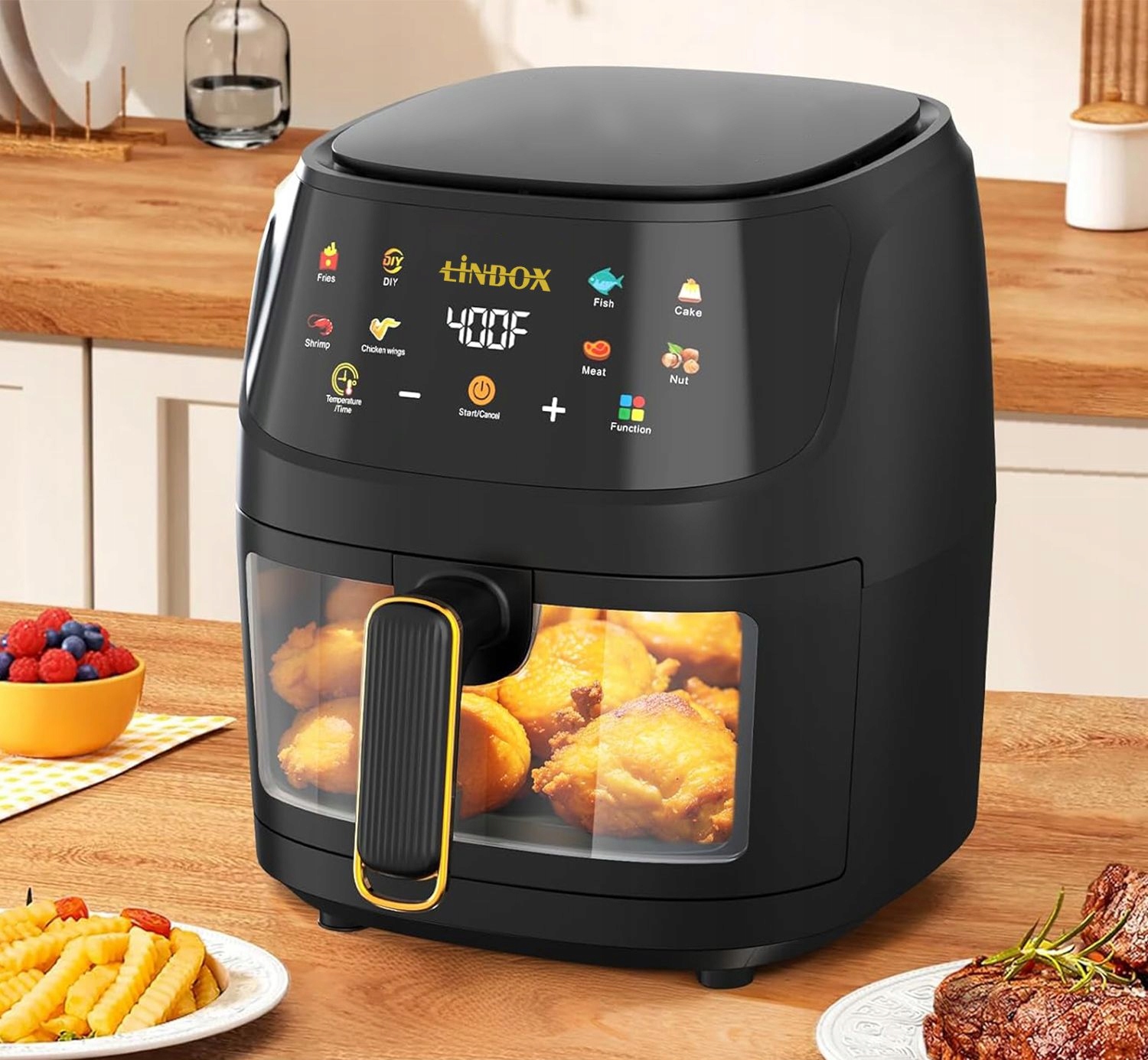 FRYTKOWNICA BEZTŁUSZCZOWA AIR FRYER LINBOX CZARNA Typ air fryer