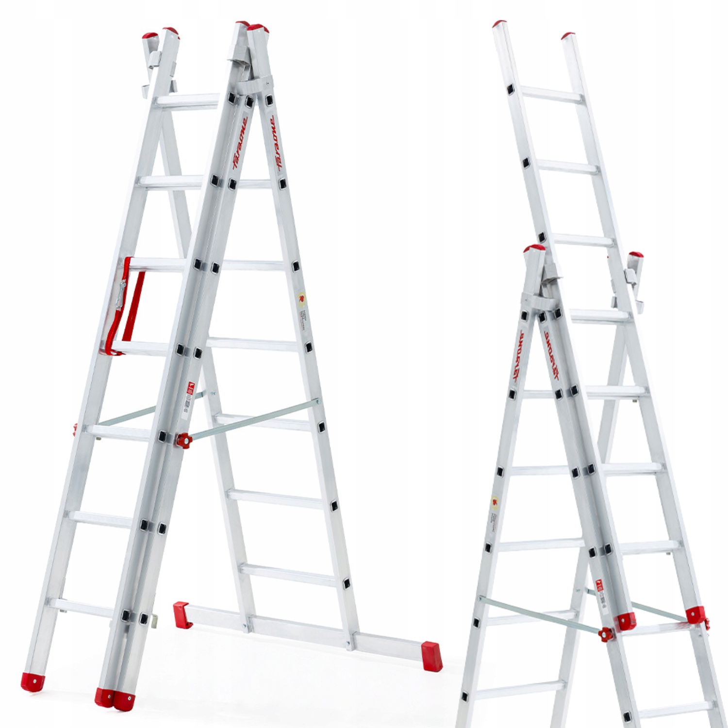 Drabina aluminiowa na schody profesjonalna FARAONE 3x9 AK280.3SC- 6,75 m — 13
