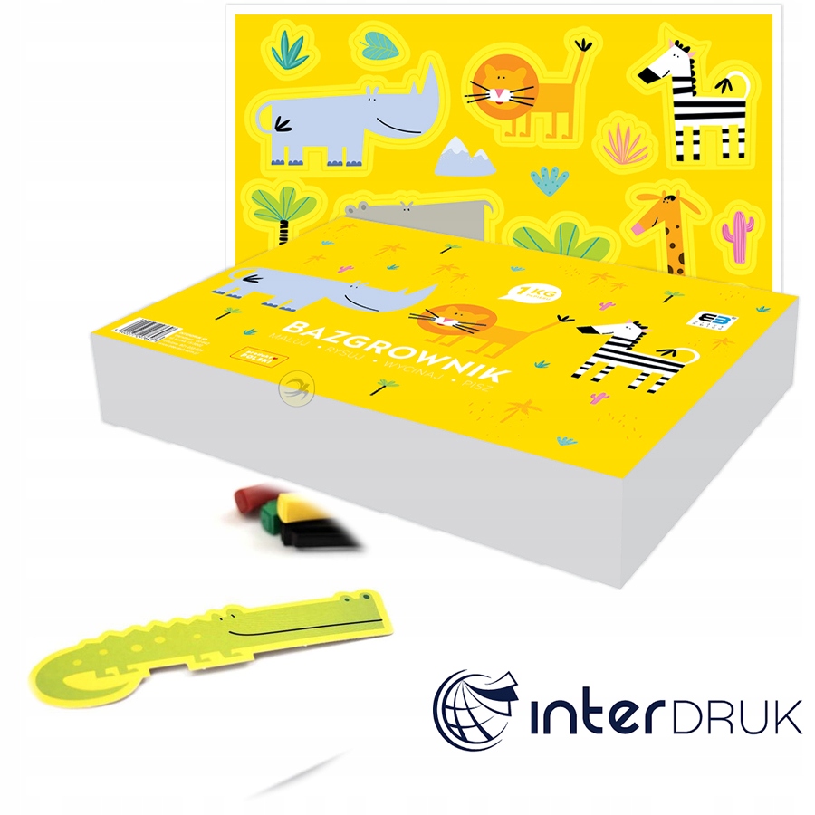 BLOK RYSUNKOWY BAZGROWNIK A4 1 kg Z SZABLONAMI Marka Interdruk