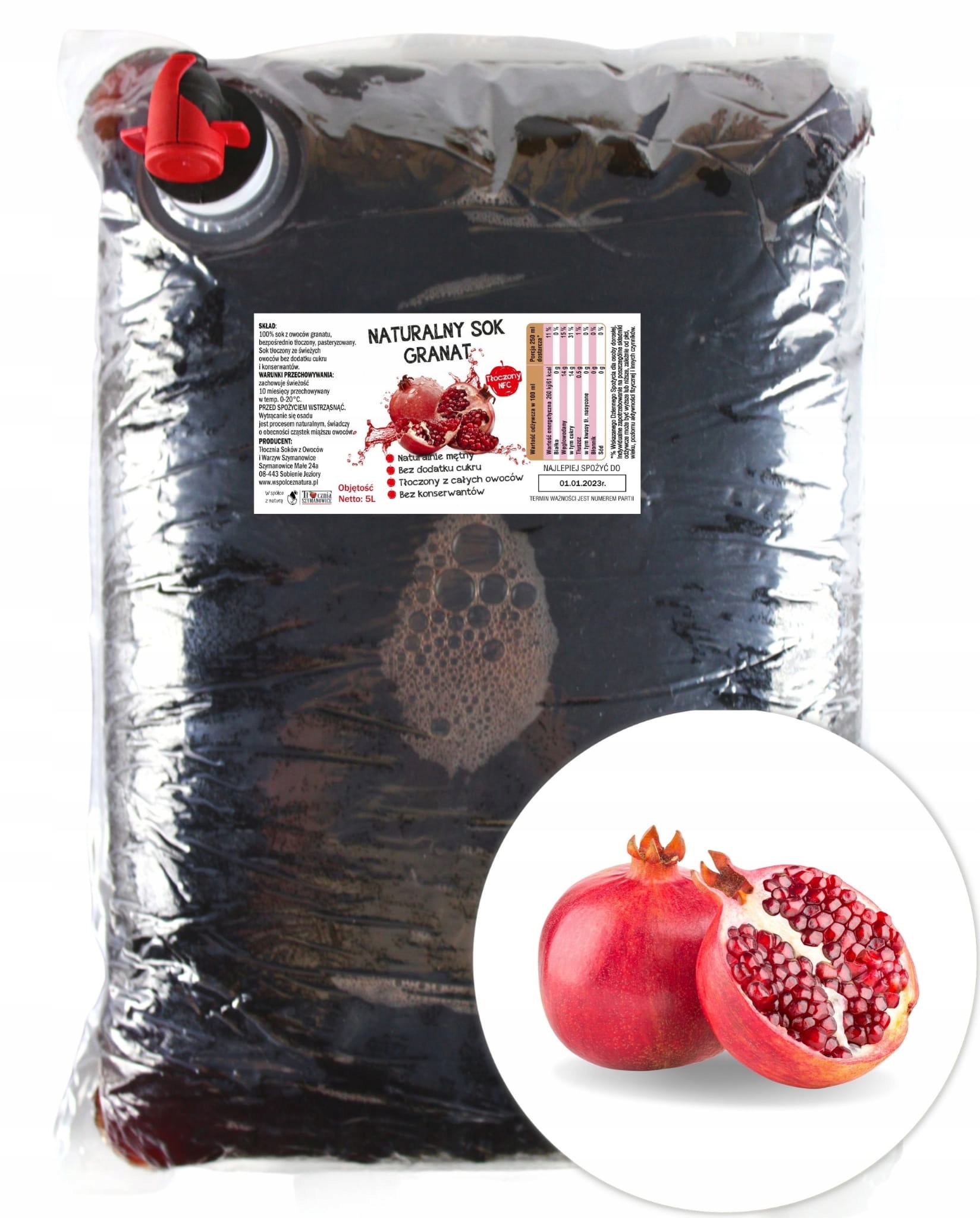 

Sok z Granatu Granat Naturalny Tłoczony 100% 5l