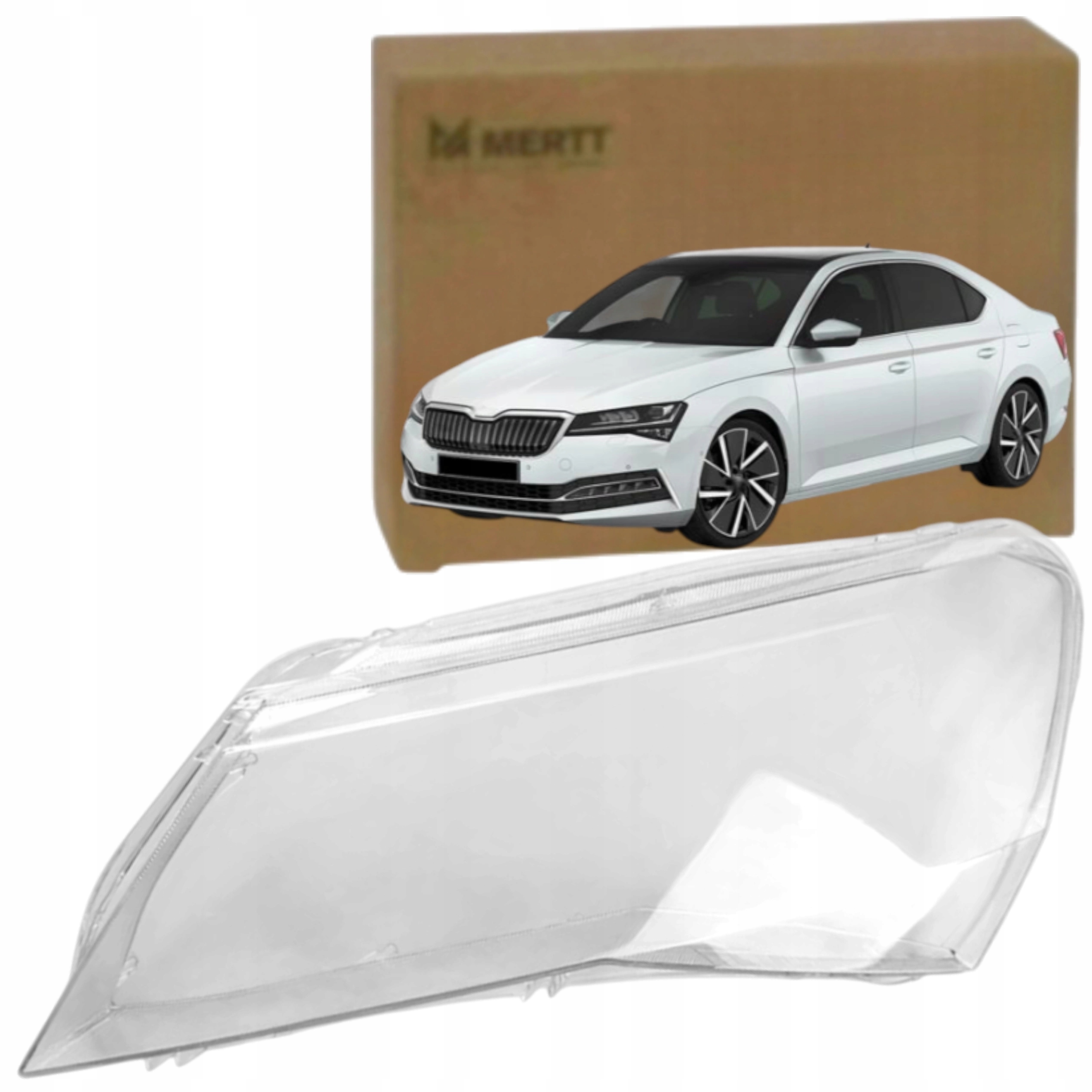 Levé nové sklo předního světlometu Škoda Superb III 2015-2018