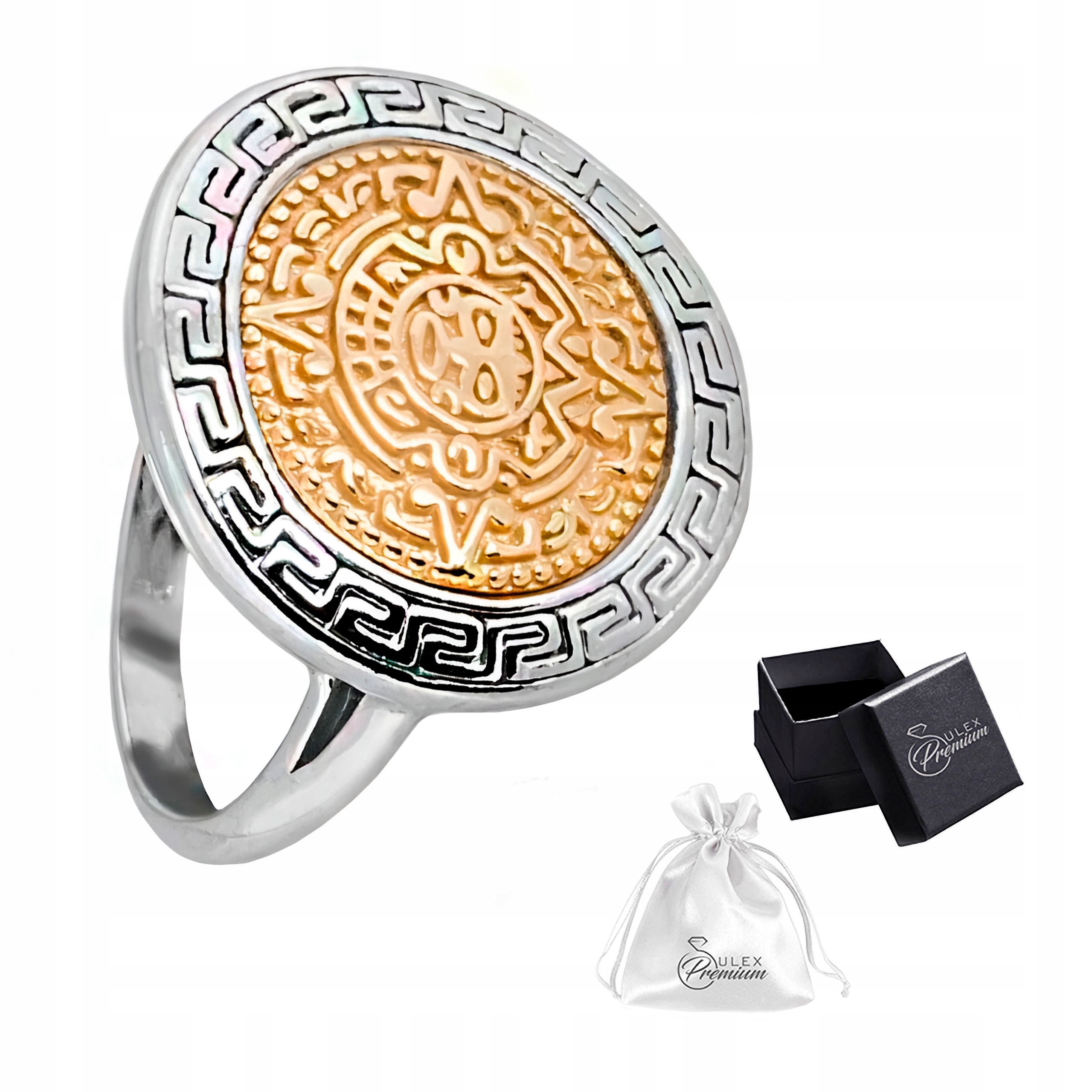 Prstýnek ryzost 925 Originální prsten Kalendář Aztéků vel. 12