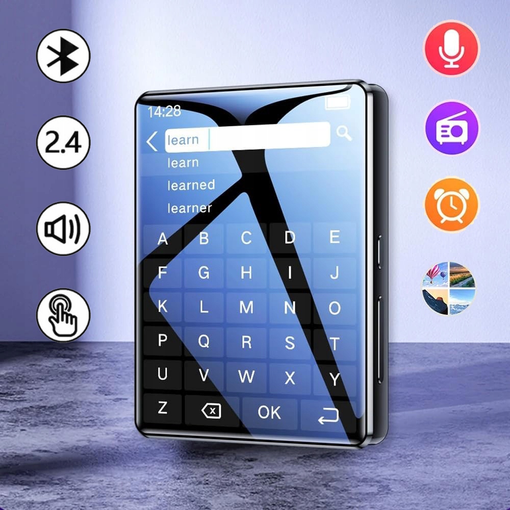 MP3 Přehrávač Bluetooth 5.0 Dotykový Displej 128 Gb Bluetooth Přehrávač MP3 Bluetooth