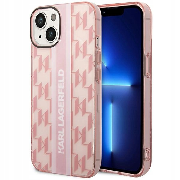 Pouzdro Pro Iphone 14 Plus 15 Plus Karl Lagerfeld Mono Vertical Stripe Růžové