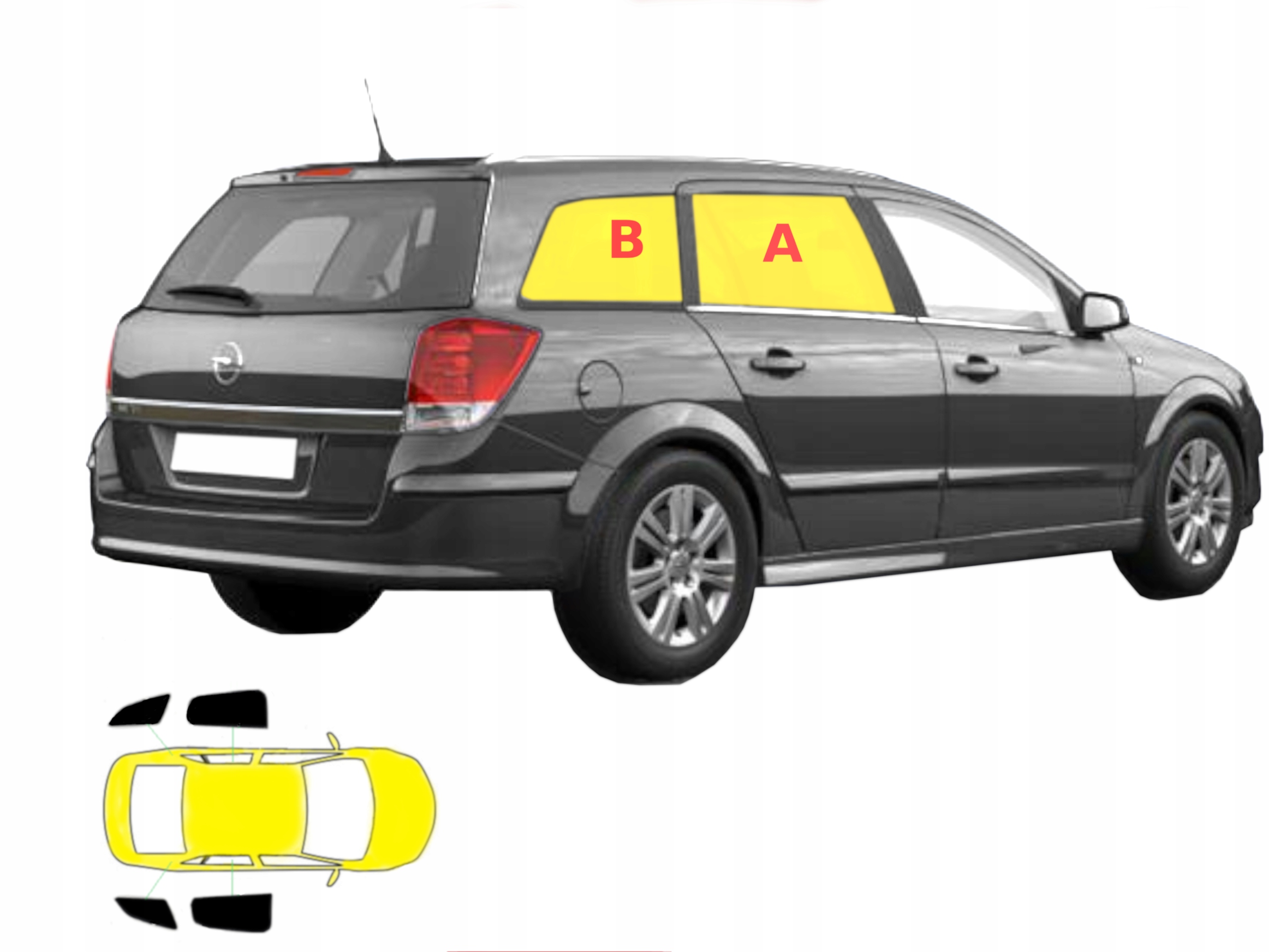 Dedikované sluneční clony Astra H kombi