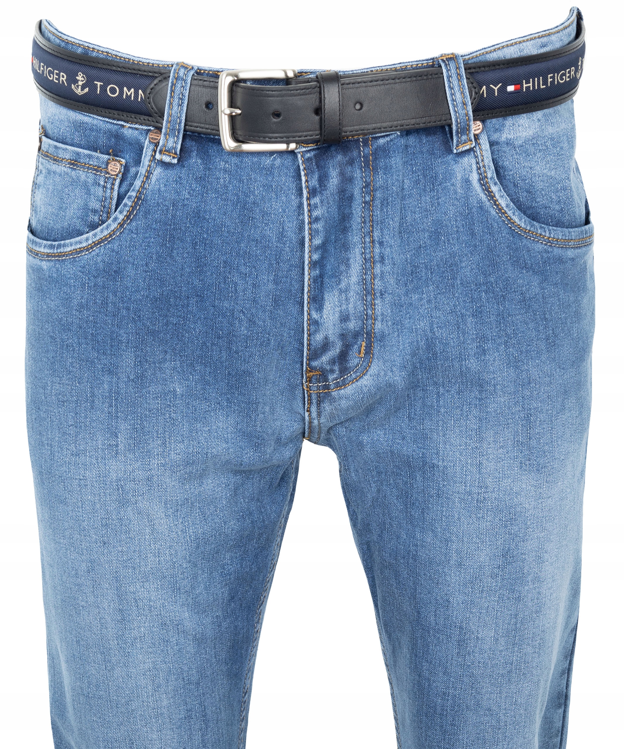 Spodnie męskie jeansy W37 96-100cm niebieski dżins Kolor niebieski