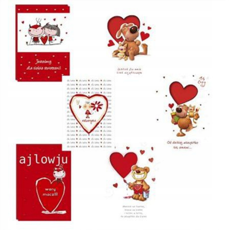 Kartki Walentynkowe Ozdobne NAJWYŻSZA JAKOŚĆ!!!!