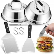 Zestaw Sztućców Do Grilla 5 Elementów Stal Nierdzewna Do Smash Burgera