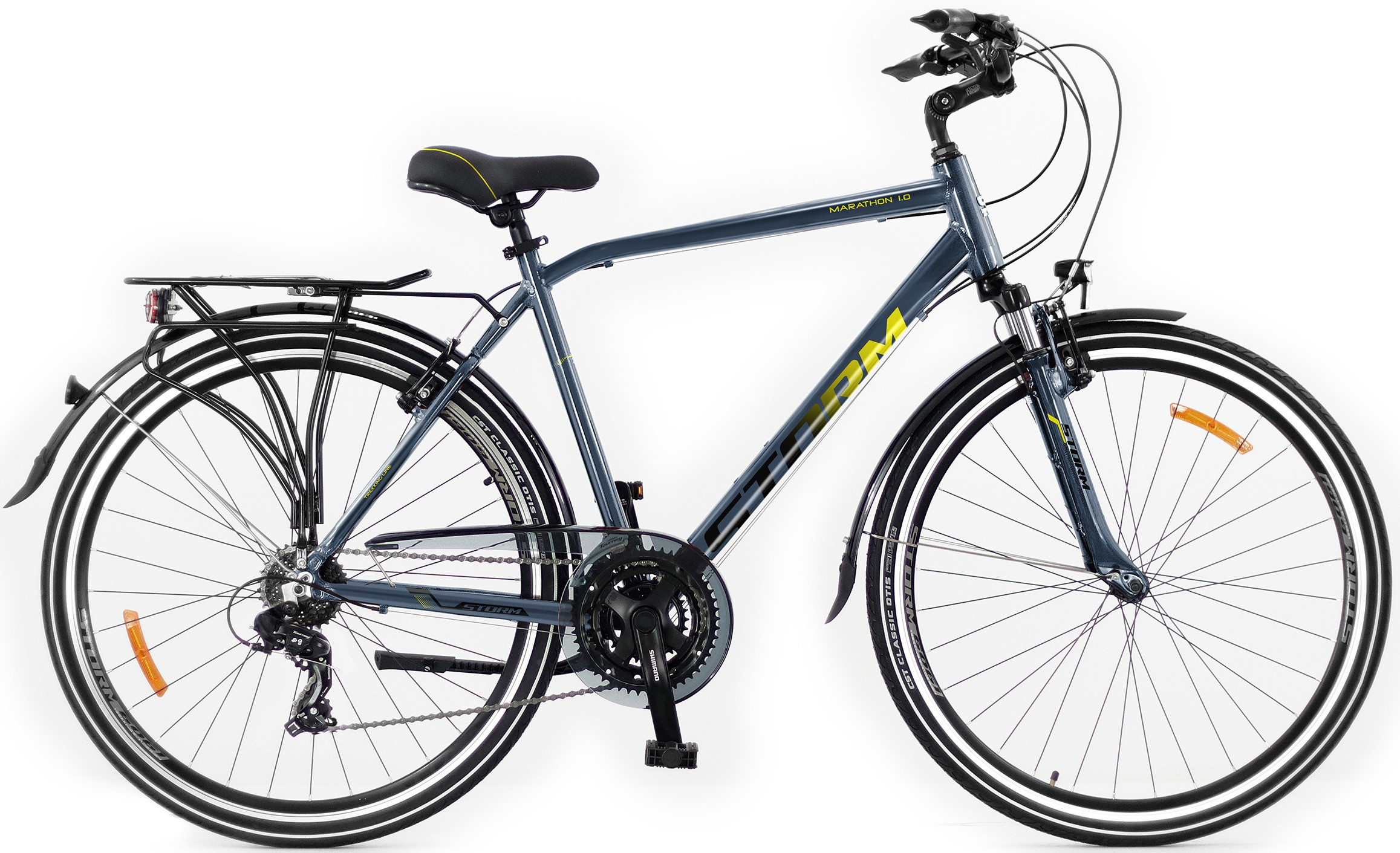 Rower trekkingowy Storm 28 Marathon 5.0 Man 19" niebiesko-czarno-żółty