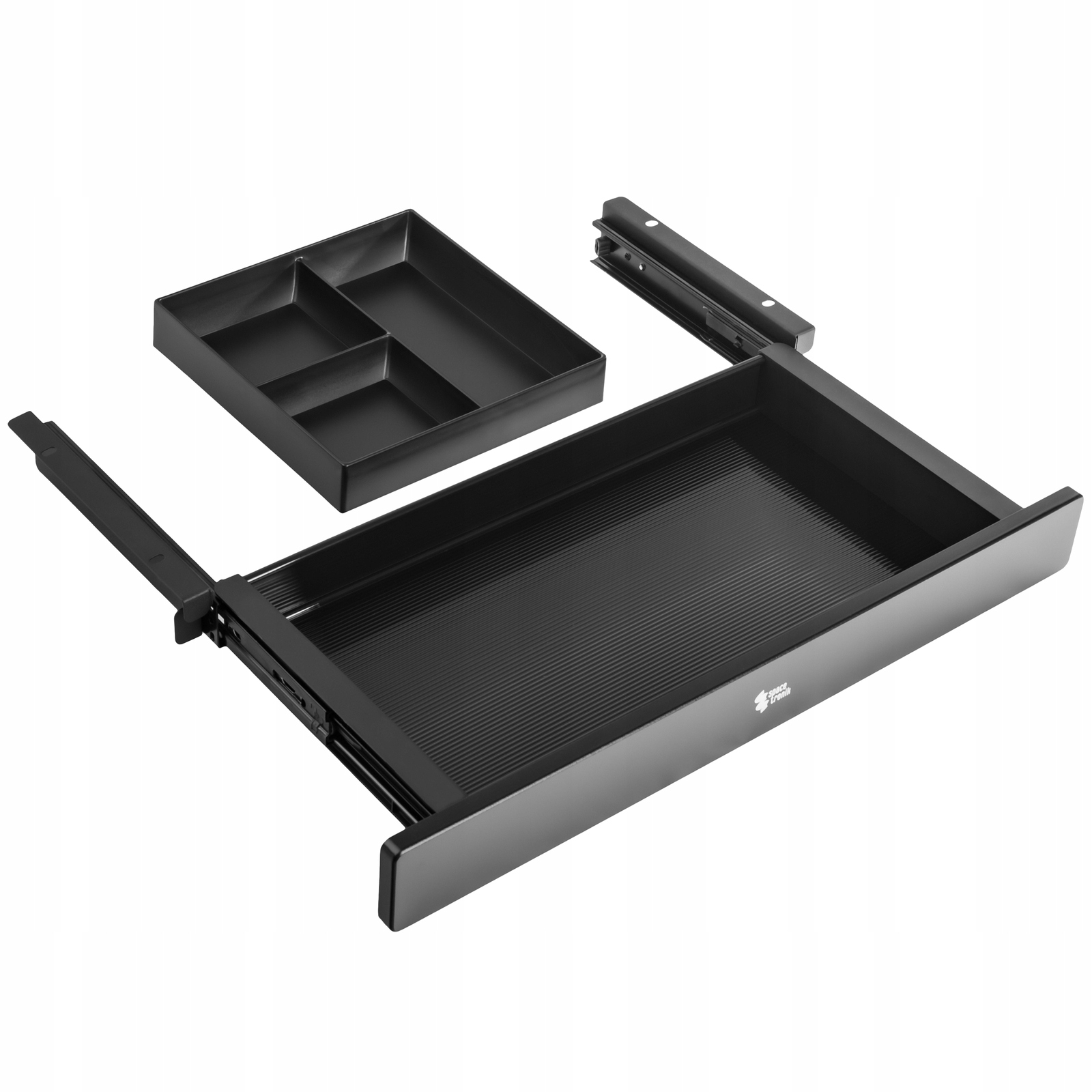 Szuflada podbiurkowa podblatowa 5 Komór 5kg Metalowa Spacetronik czarna
