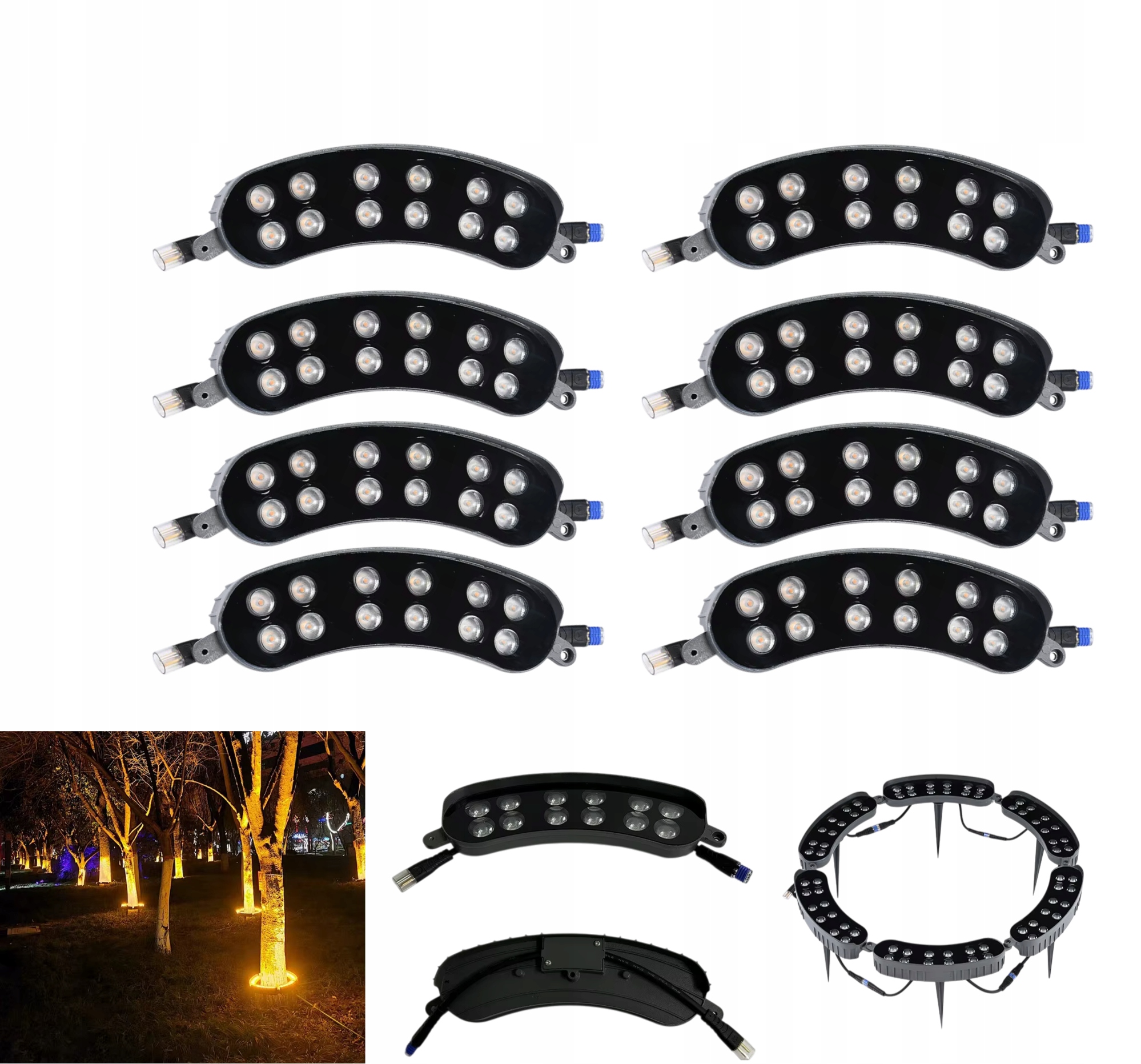 Modulárna Led lampa s podsvietením pre stromy 12W 24V IP65 teplá 3000K 8ks