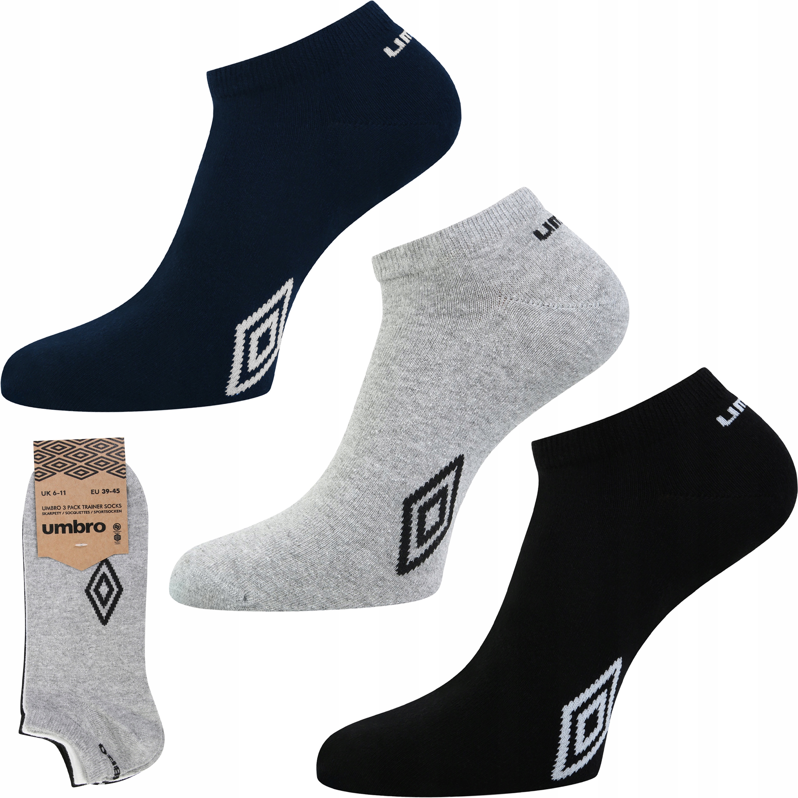Ponožky Kotníkové Ponožky Umbro Sneaker bavlněné sportovní 3-PAK 43-46