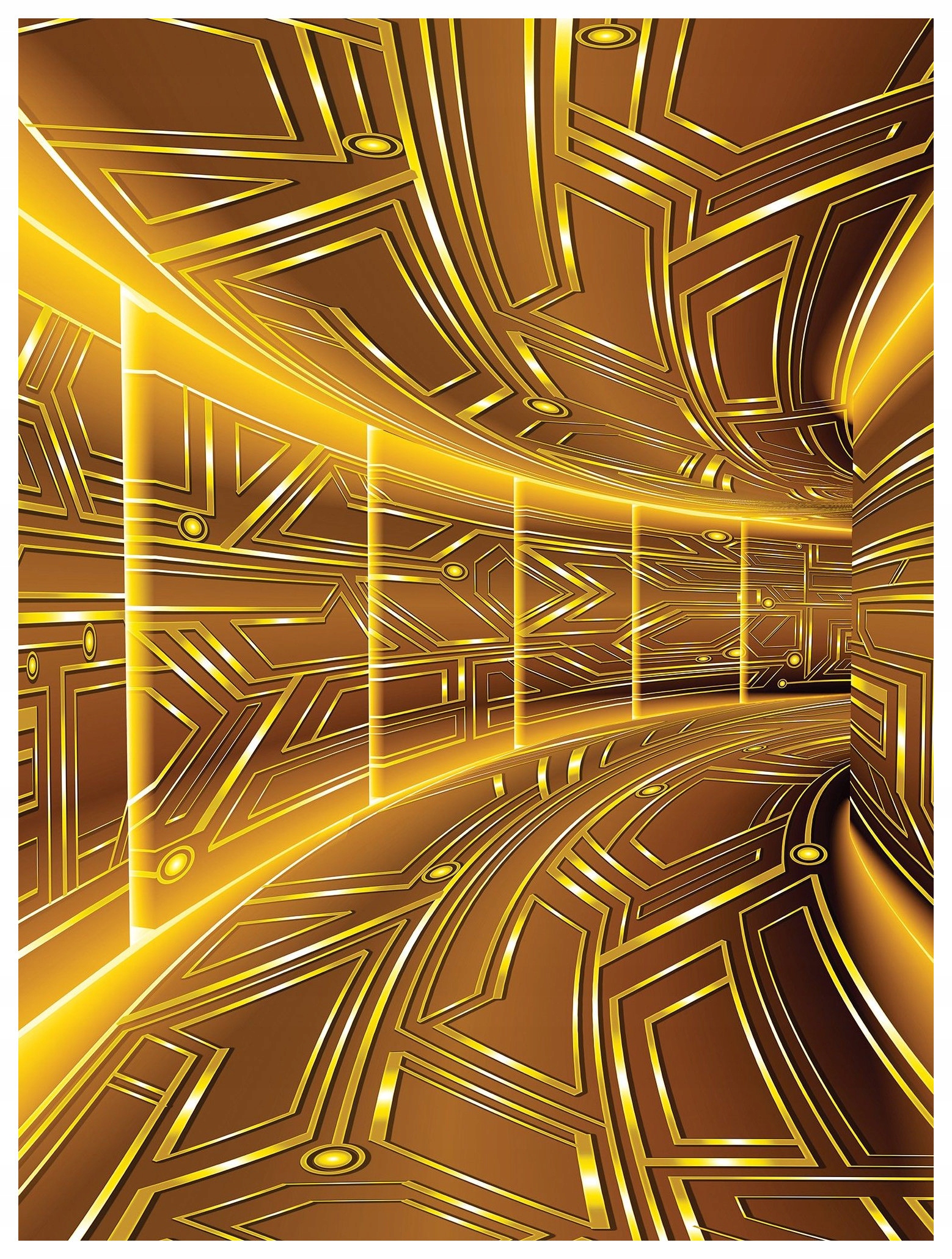 Fototapeta Tunel Zlatý futurismus Perspektiva Technologie Vinyl 184x254 lepidlo