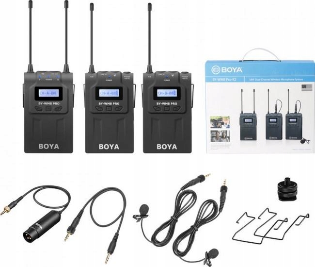 Boya uhf wireless microphone -2 tx+1 rx Stan opakowania oryginalne