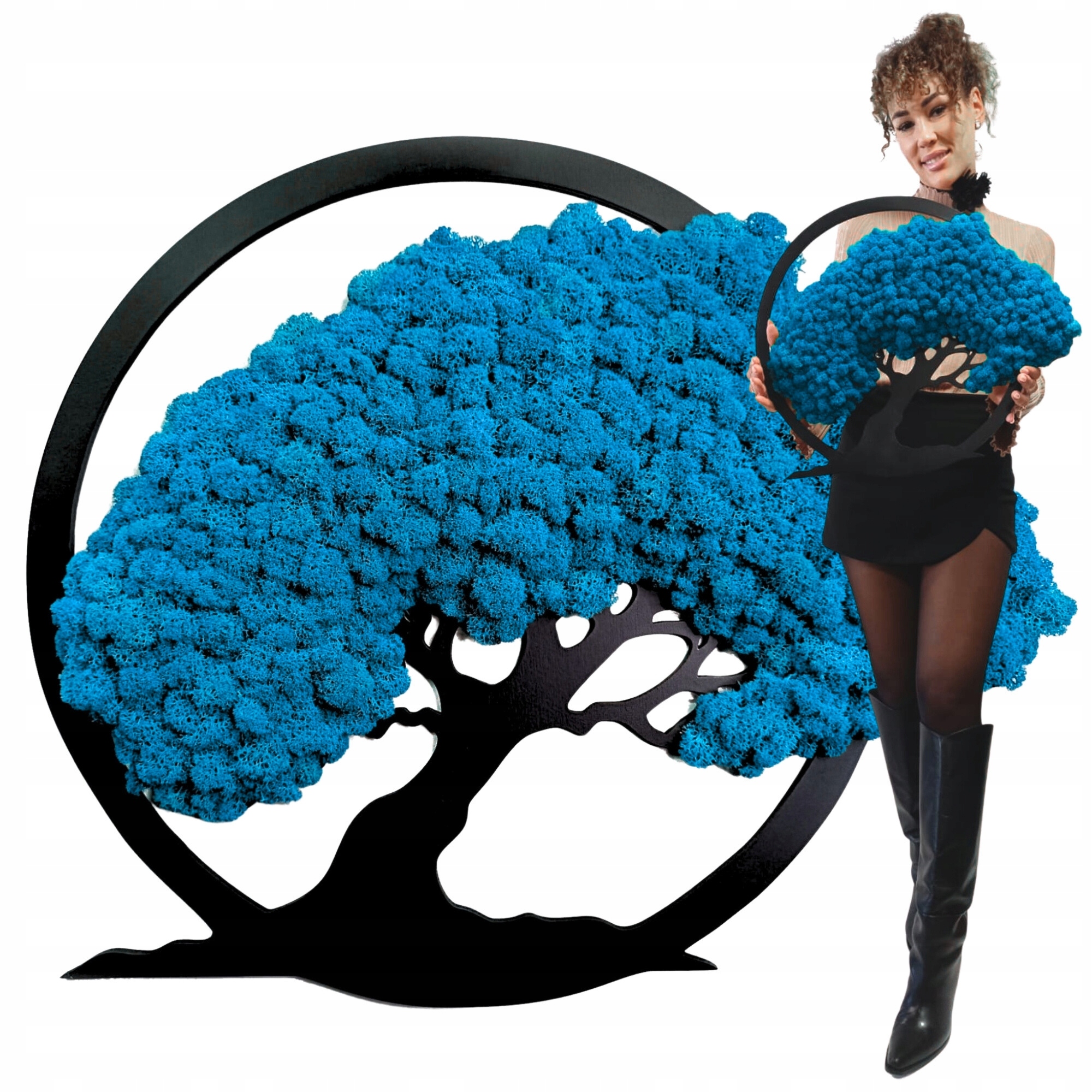 Obraz Z Mechu strom štěstí života Mech Chrobotek živý Obraz 50 cm Kvalita