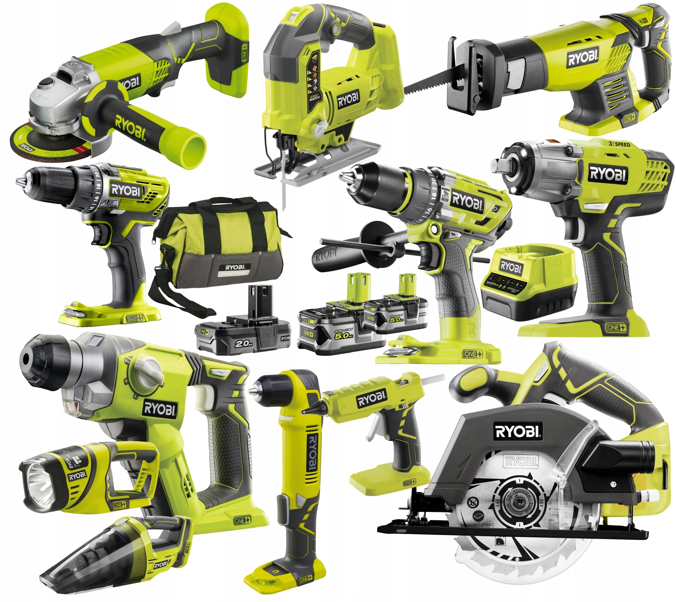 

Ryobi Zestaw 12 Narzędzi 18V Combo 2x5Ah 2Ah Torba