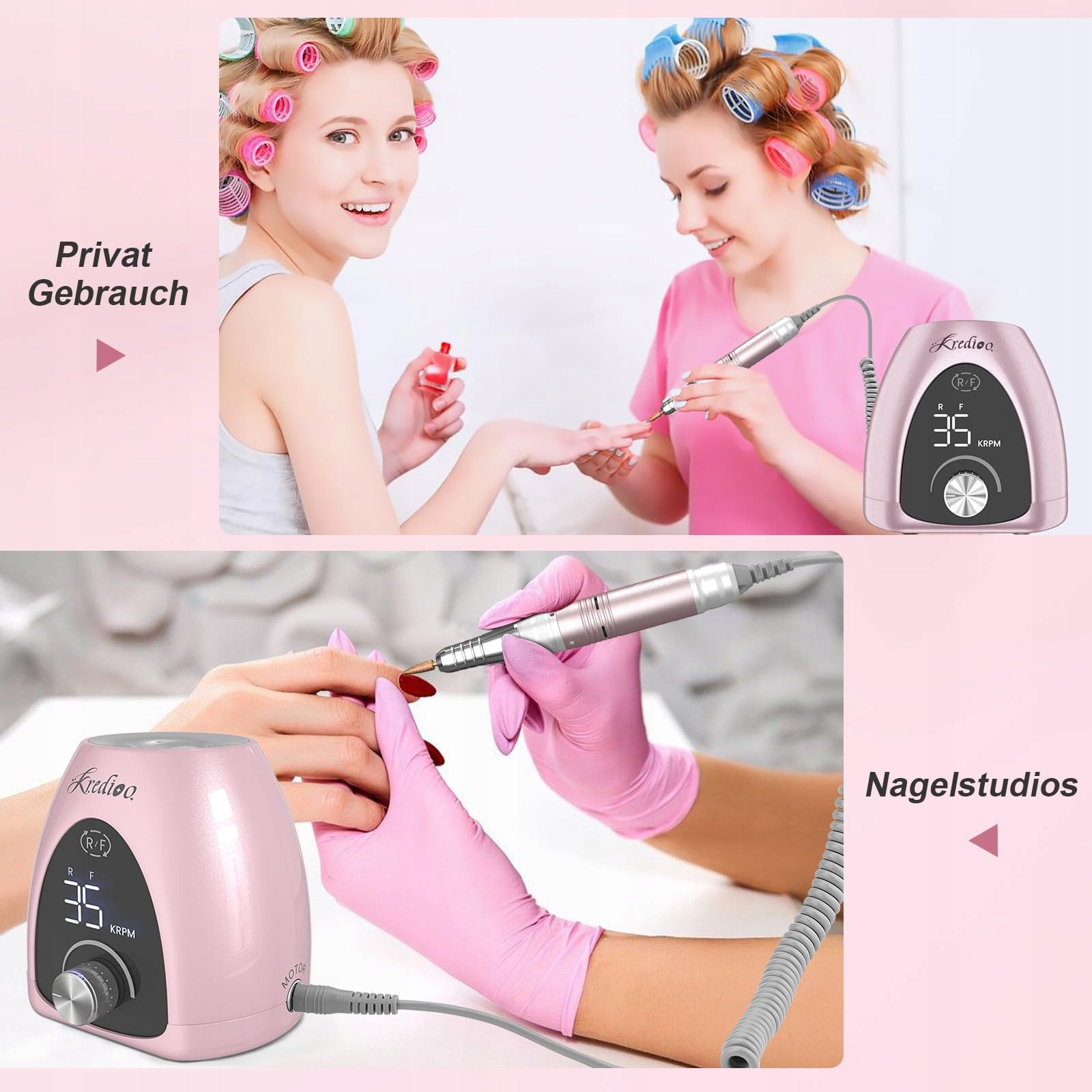 Kredioo Elektryczny Zestaw Manicure 35000 U/Min LED Dla Początkujących — miniatura 6