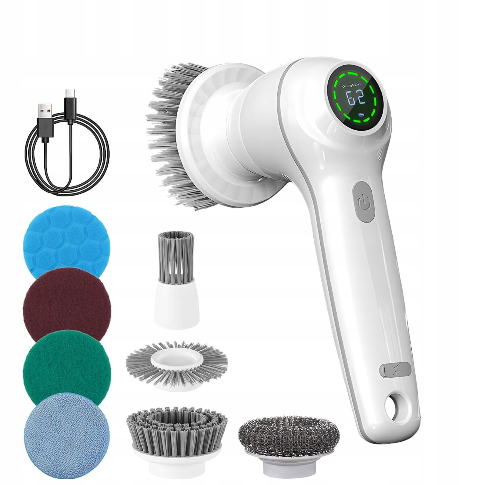 Levně 8v1 Bezdrátový Elektrický Rotační Mop Čisticí Kartáč Silný Multifunkční