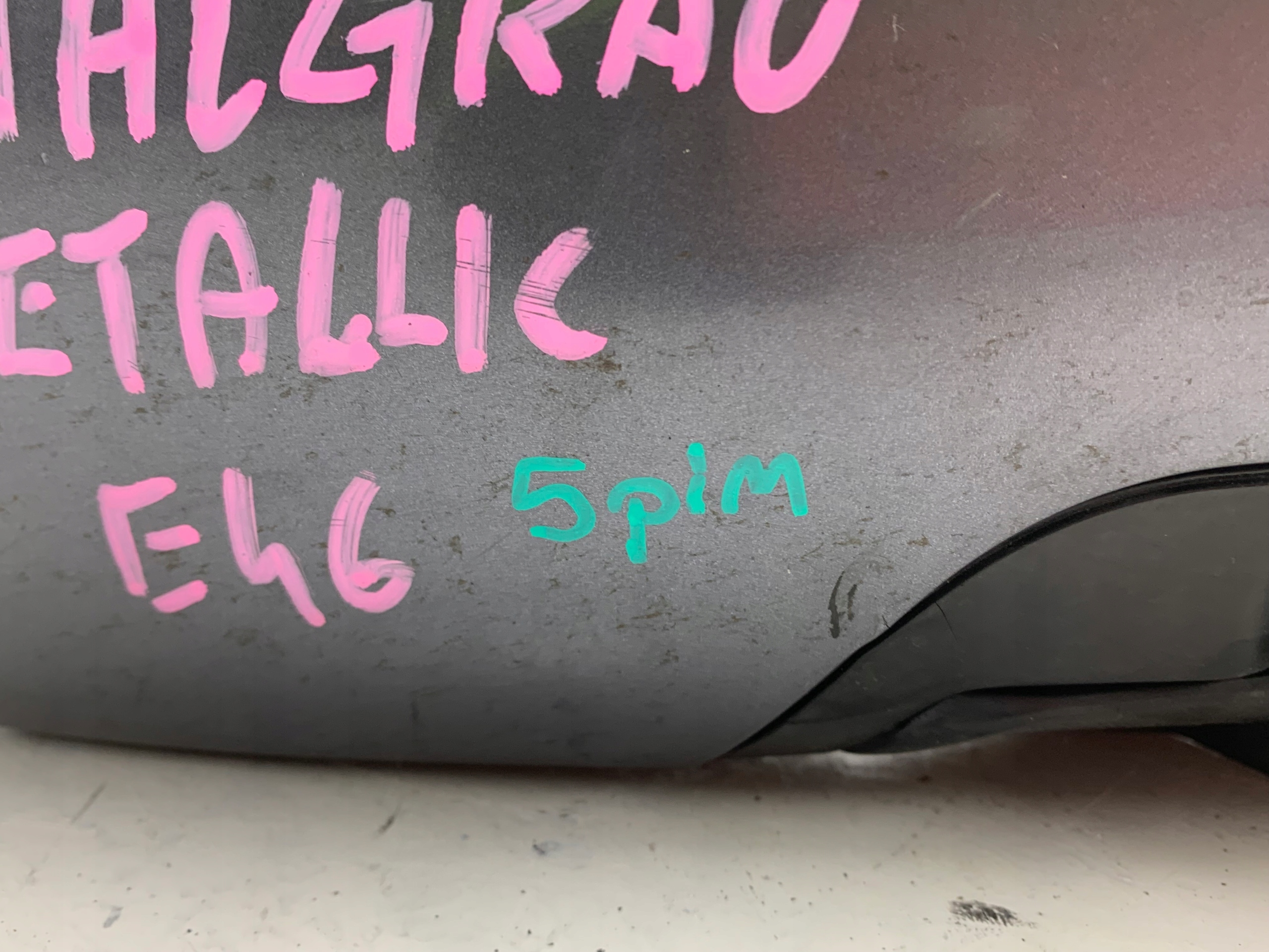BMW E46 mirror right 5 PIN STAHLGRAU METALLIC