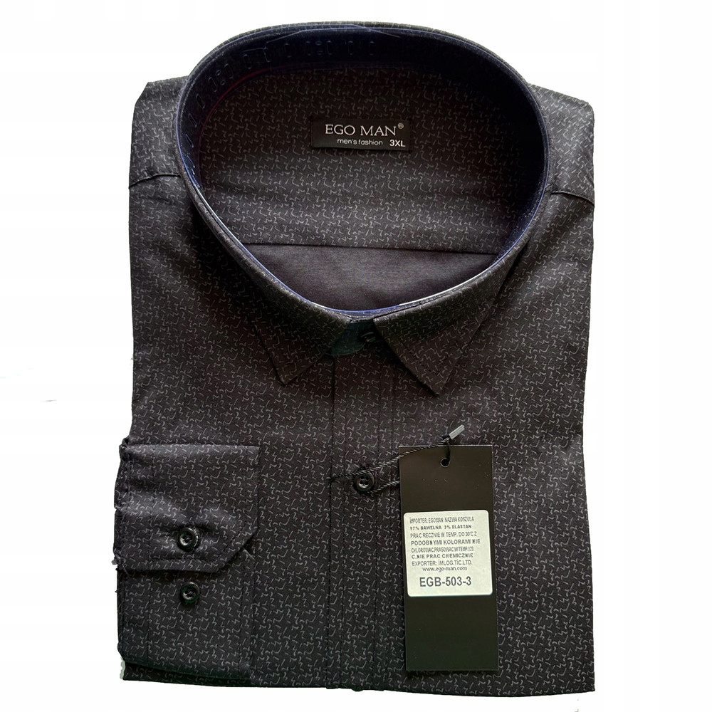 Ego Man košile pánská EGB-503-3 nadměrná velikost 4XL černá