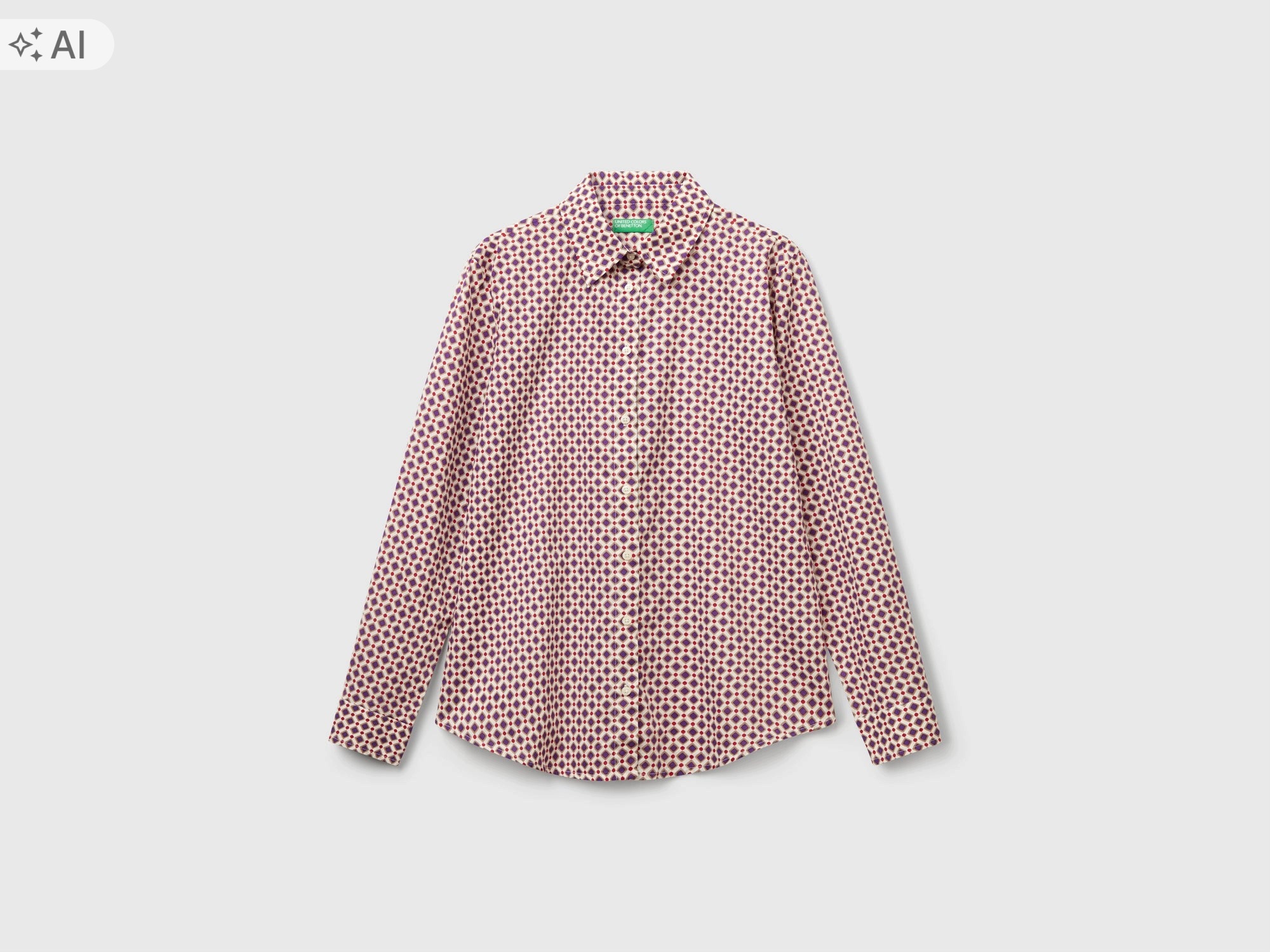 United Colors Of Benetton Košile S Geometrickým Vzorem XL 7GA