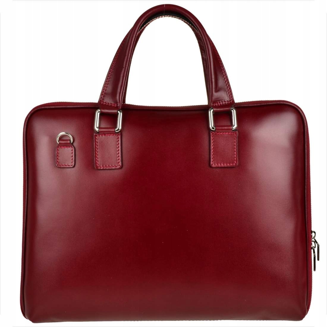 Elegantní kožená aktovka XL – bordová – červená