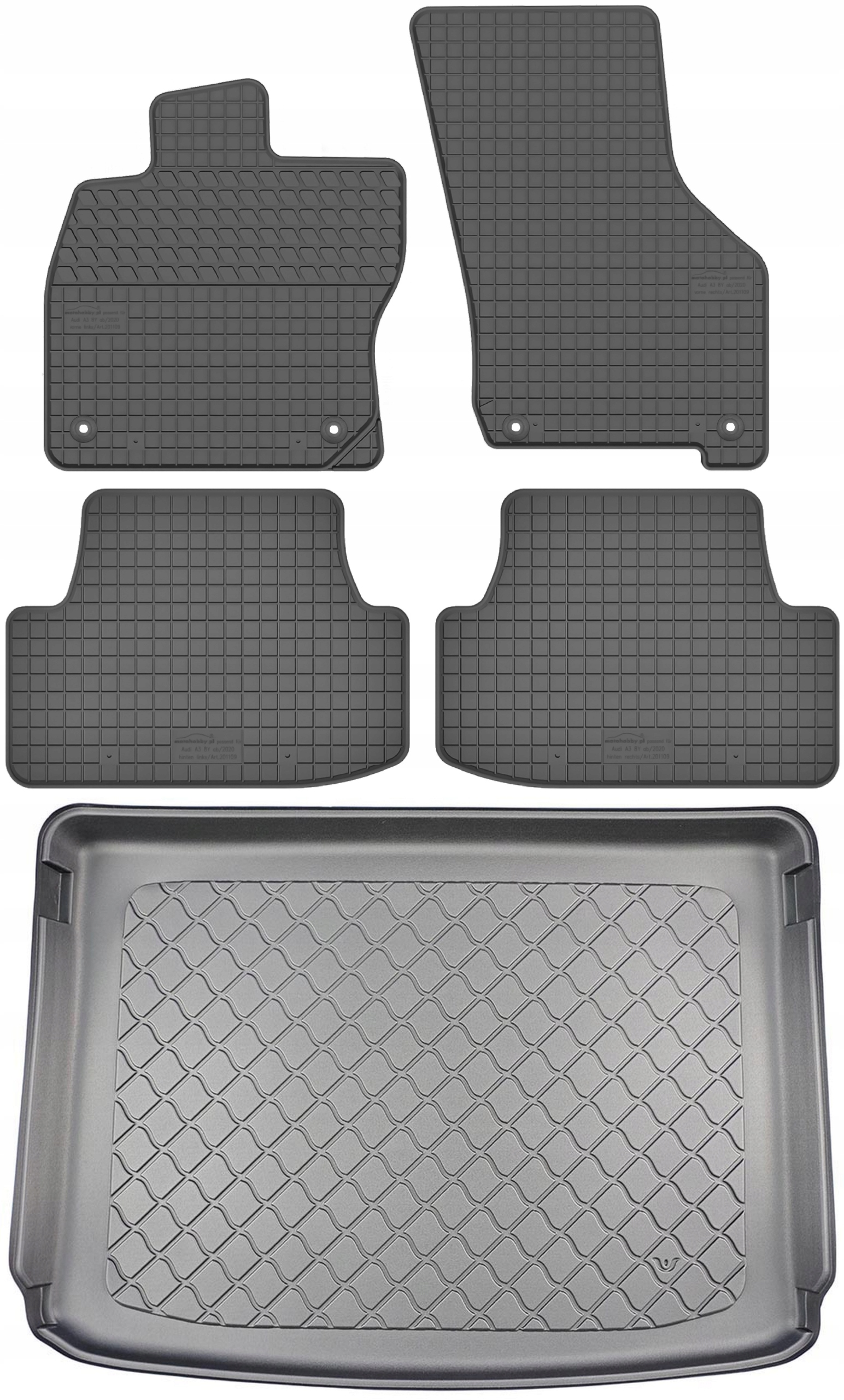Audi A3 IV 8Y Sportback Hatchback od roku 03.2020 Sada Koberce batožinový priestor