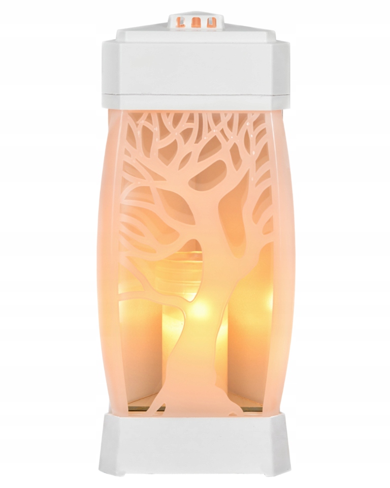 

znicz lampion glamour solo drzewo biały 33cm