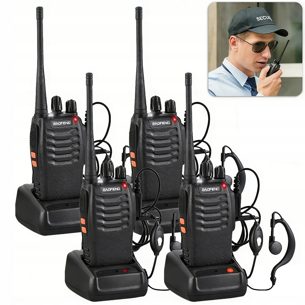 4SZT Walkie Talkie Krótkofalówki Pmr Duży Zasięg Radiotelefon Zestaw Nowy