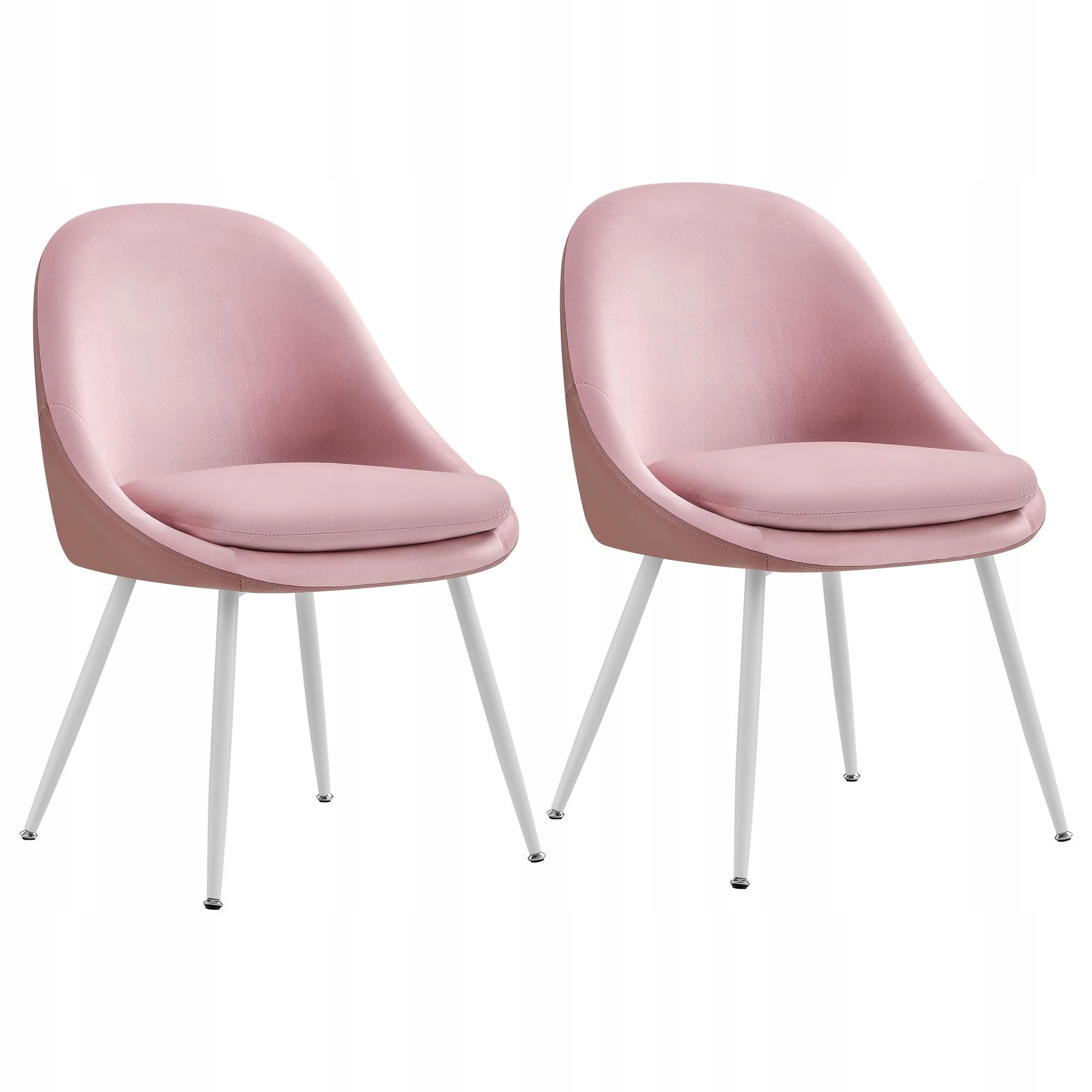 Ružová stolička do obývačky/jedálne, sada 2 ks s mäkkým vankúšom 5,5 cm